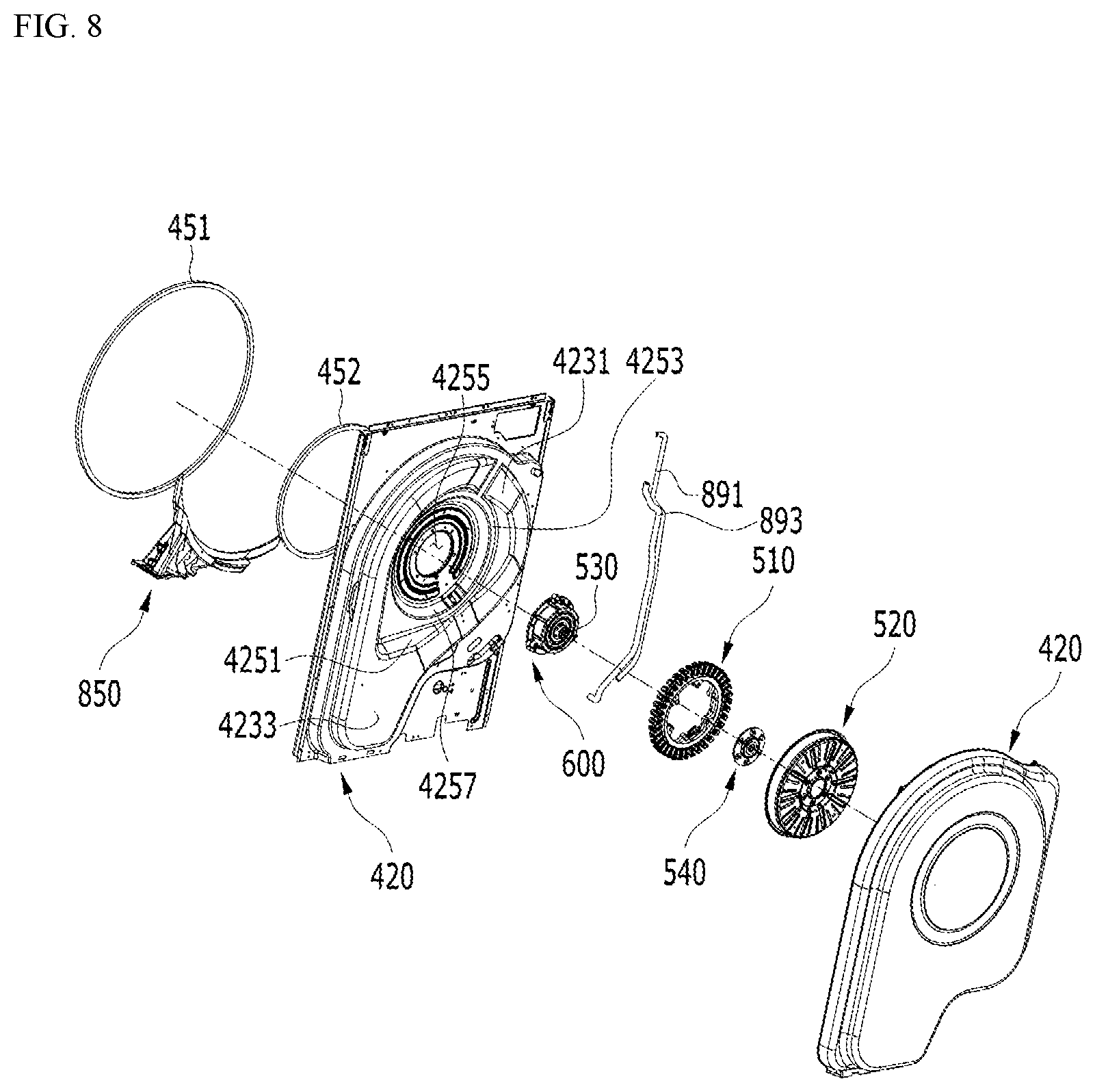 Patent US12448725 Figure 8 – Laundry treating apparatus