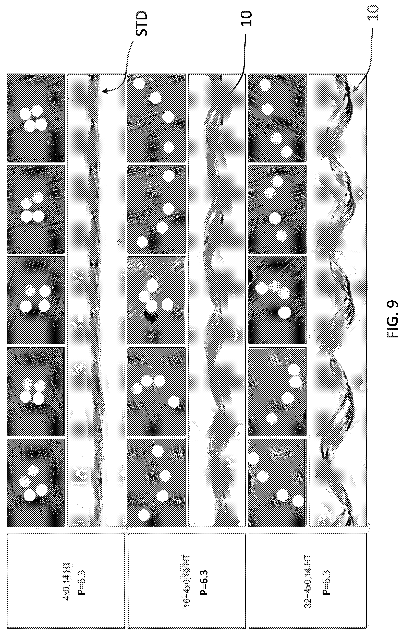 Patent US12448729 Figure 9 – Vehicle wheels and tyre comprising said metallic reinforcing cord