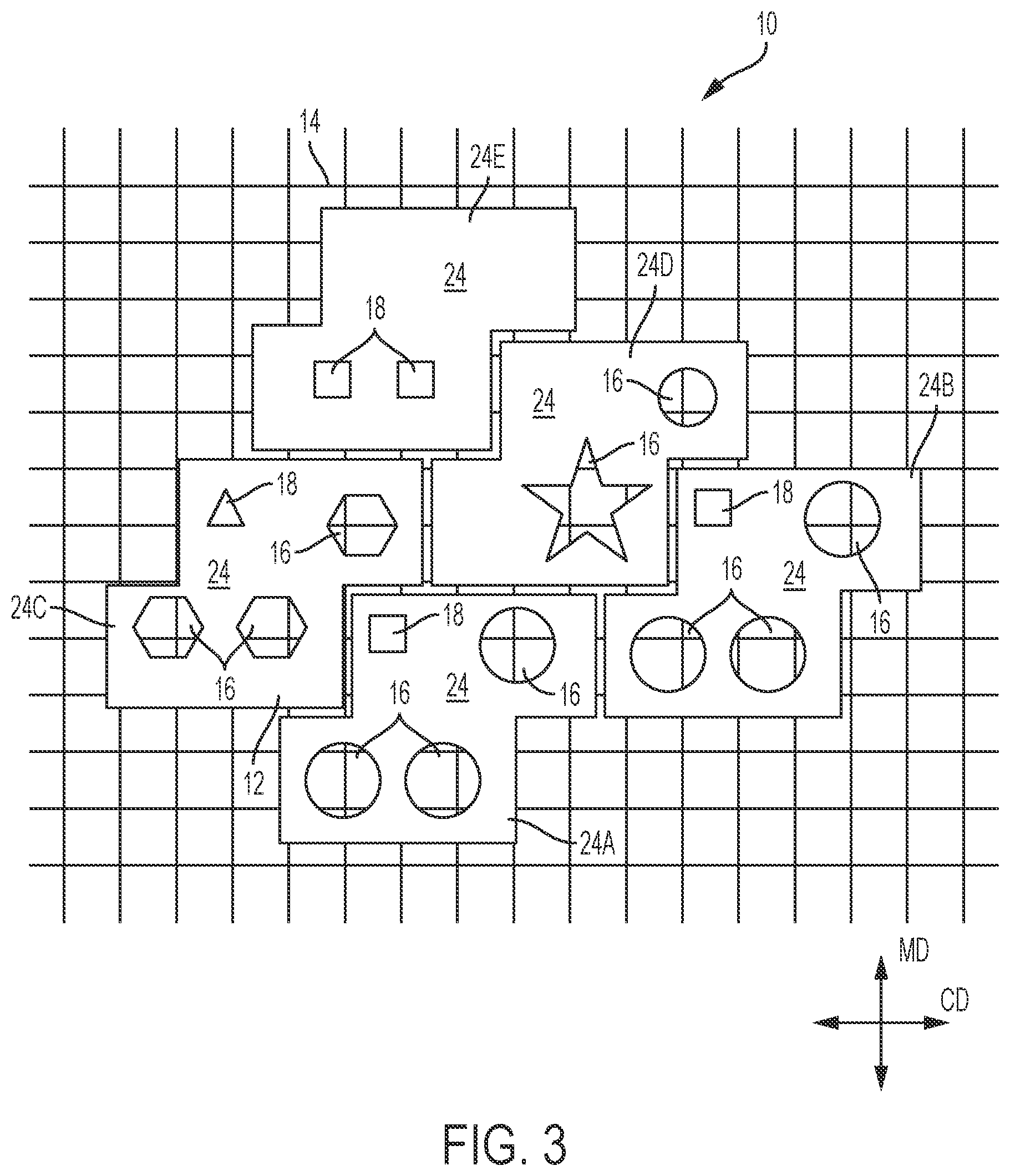 Patent US12448732 Figure 2 – Deflecting member for making fibrous structures