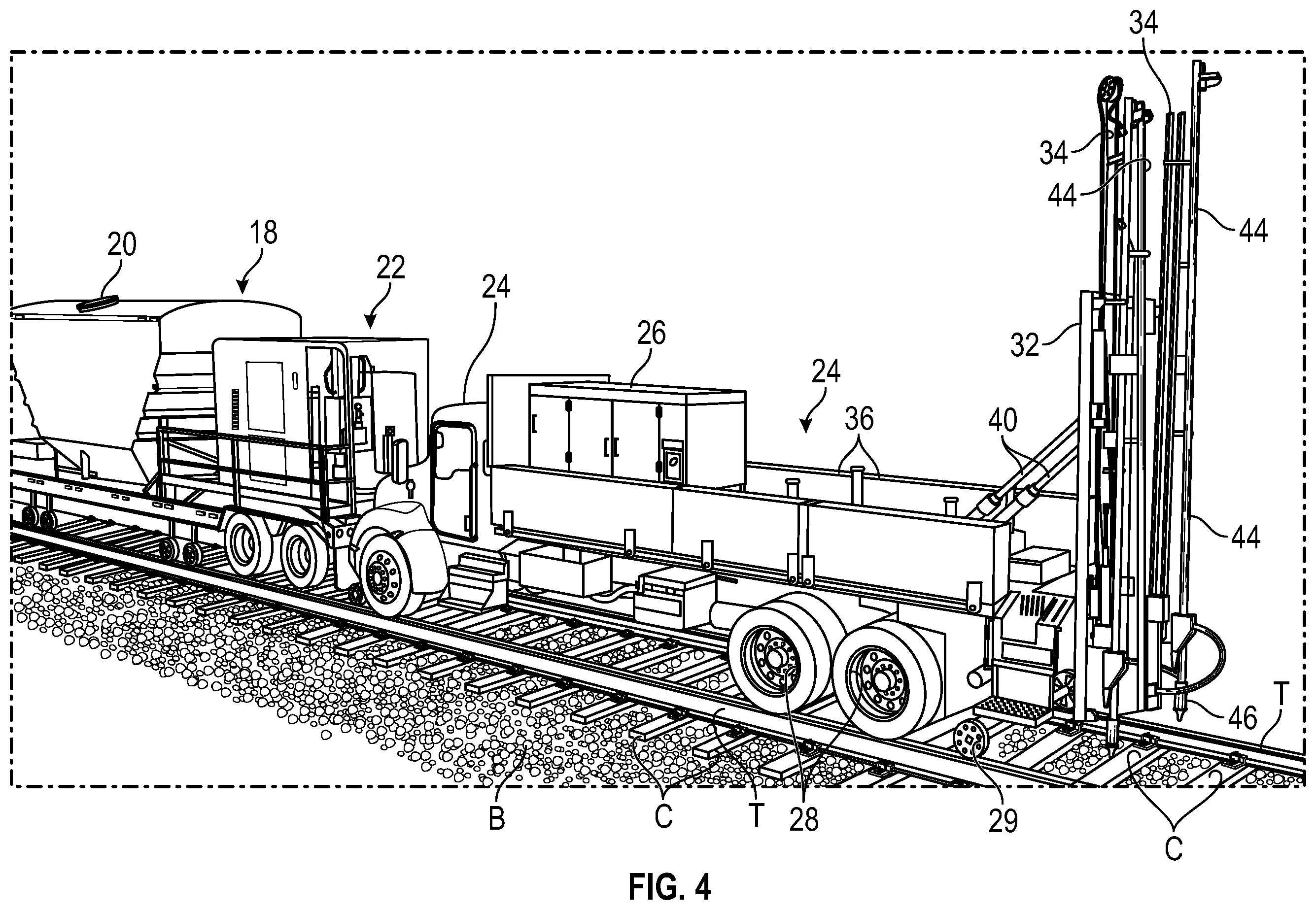Patent US12448738 Figure 4 – System and method for subgrade stabilization of railroad bed