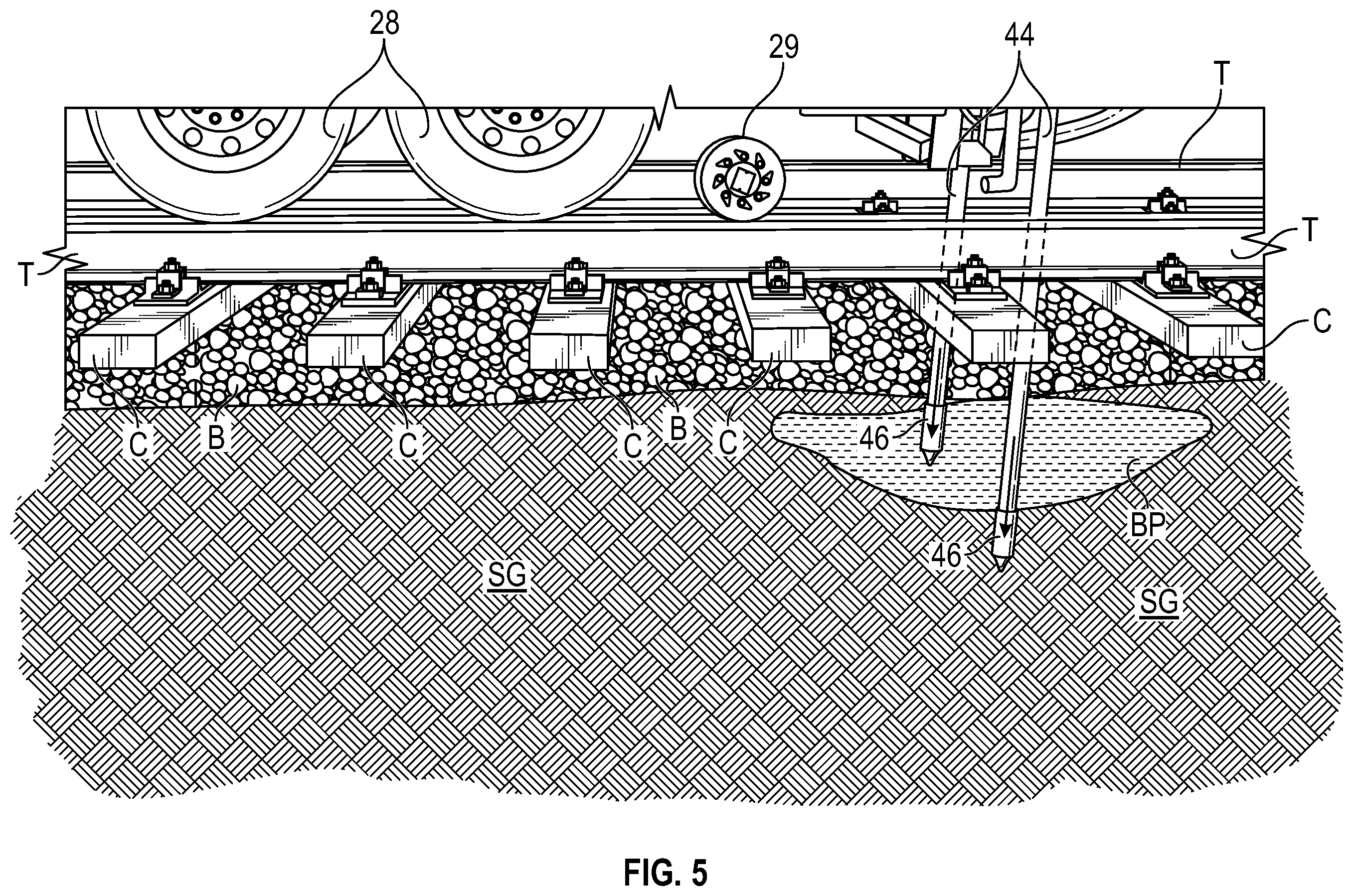 Patent US12448738 Figure 5 – System and method for subgrade stabilization of railroad bed