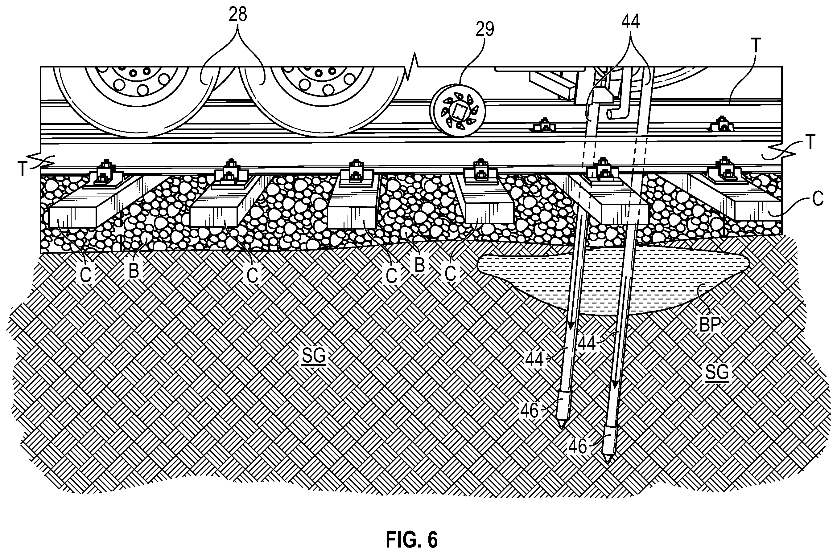 Patent US12448738 Figure 6 – System and method for subgrade stabilization of railroad bed