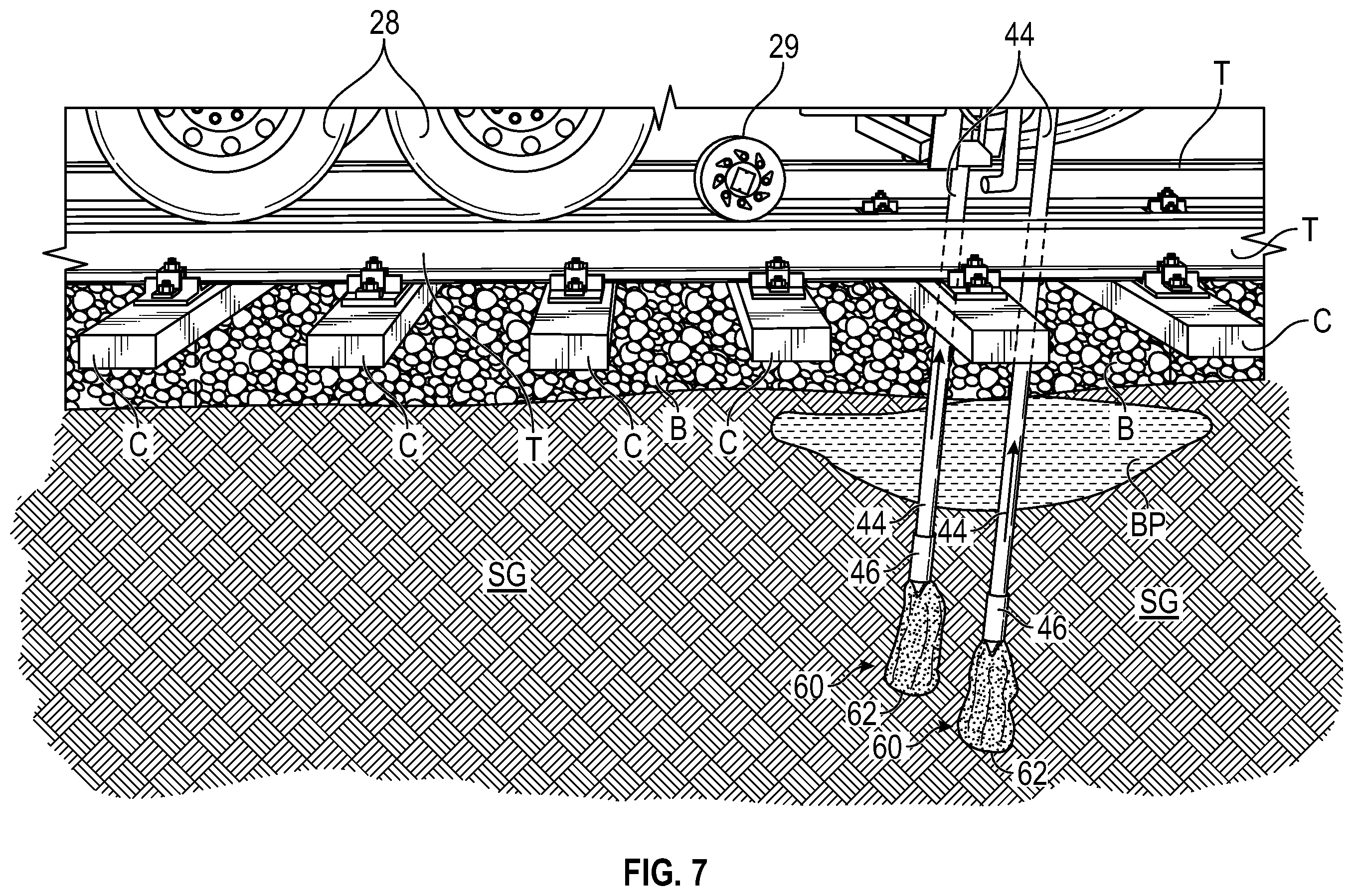 Patent US12448738 Figure 7 – System and method for subgrade stabilization of railroad bed