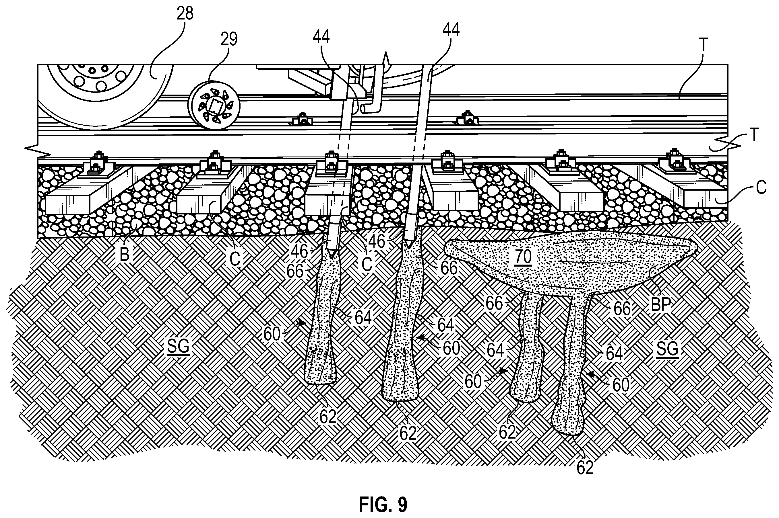 Patent US12448738 Figure 9 – System and method for subgrade stabilization of railroad bed
