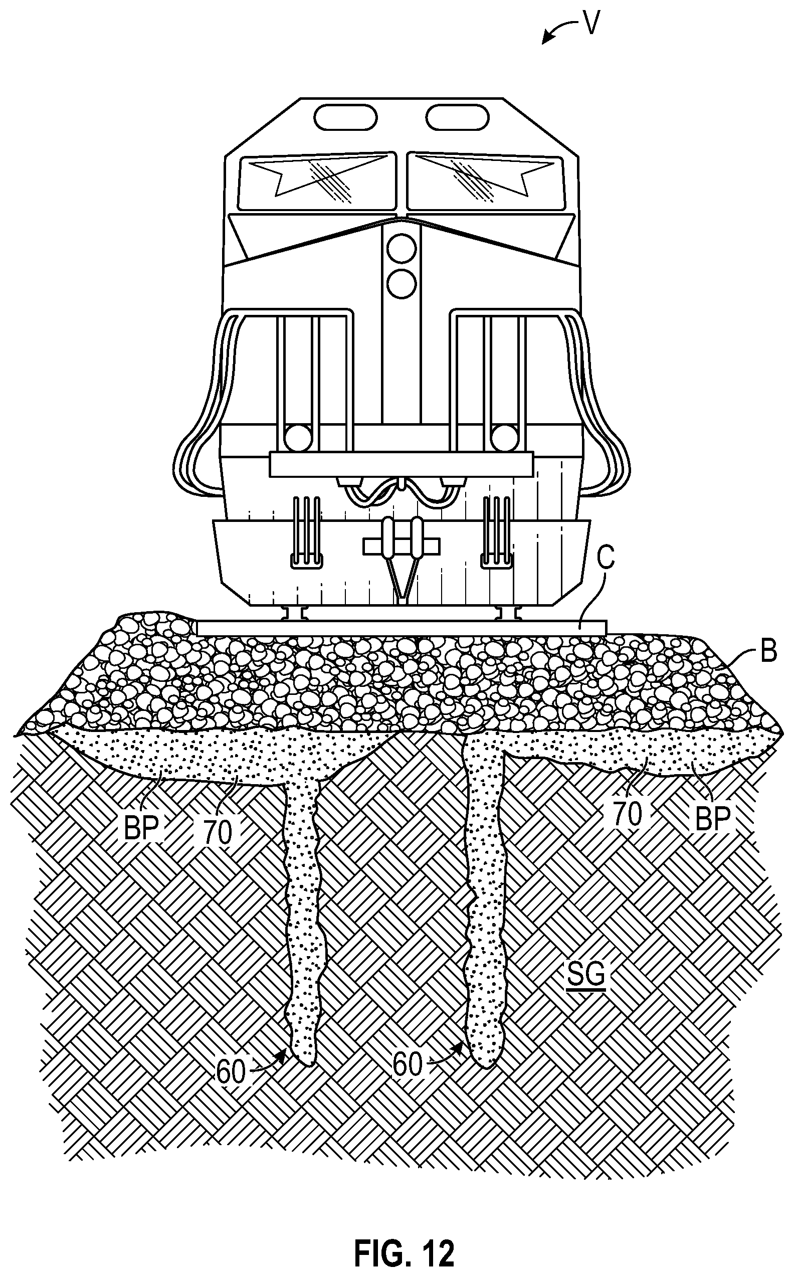 Patent US12448738 Figure 12 – System and method for subgrade stabilization of railroad bed
