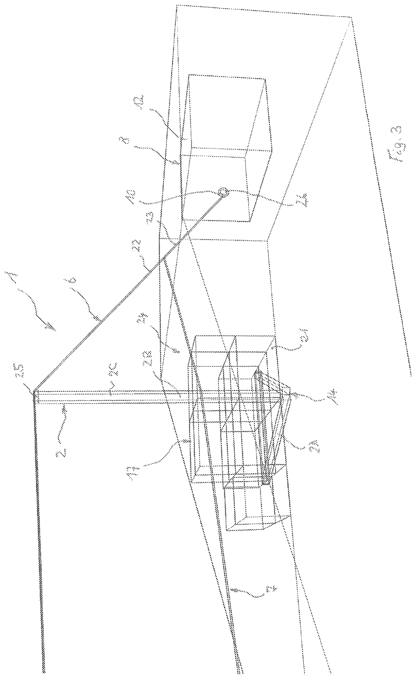 Patent US12448743 Figure 3 – Protective structure and method for dissipating tensile load applied to a support cable in a support cable arrangement of the protective structure