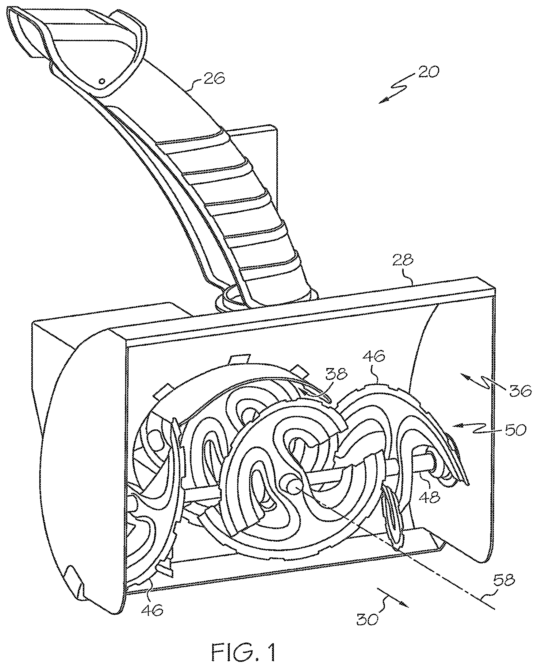 Patent US12448746 — Snow thrower impeller — Figure 1