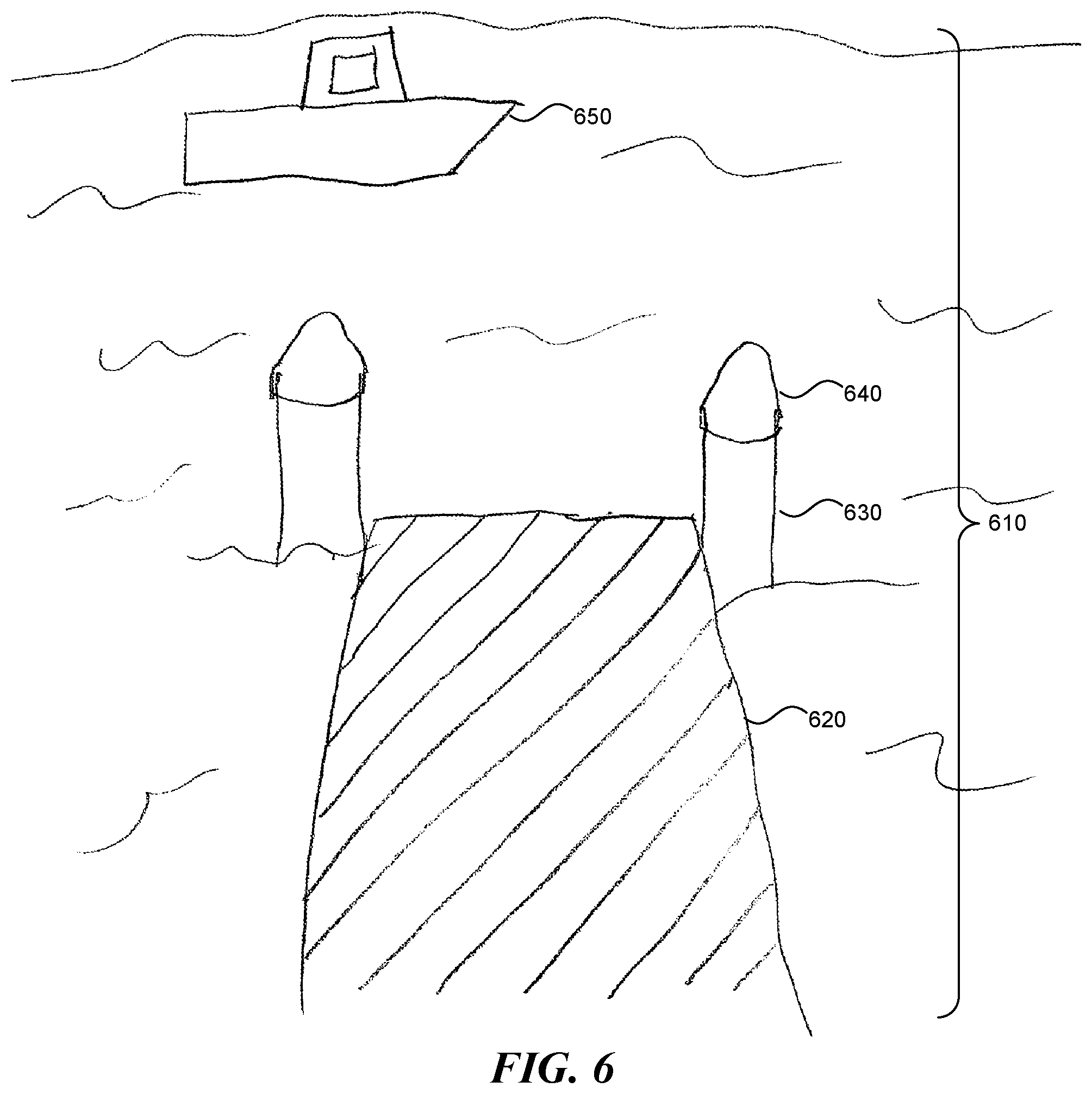 Patent US12448748 Figure 6 – Night-visible dock piling caps