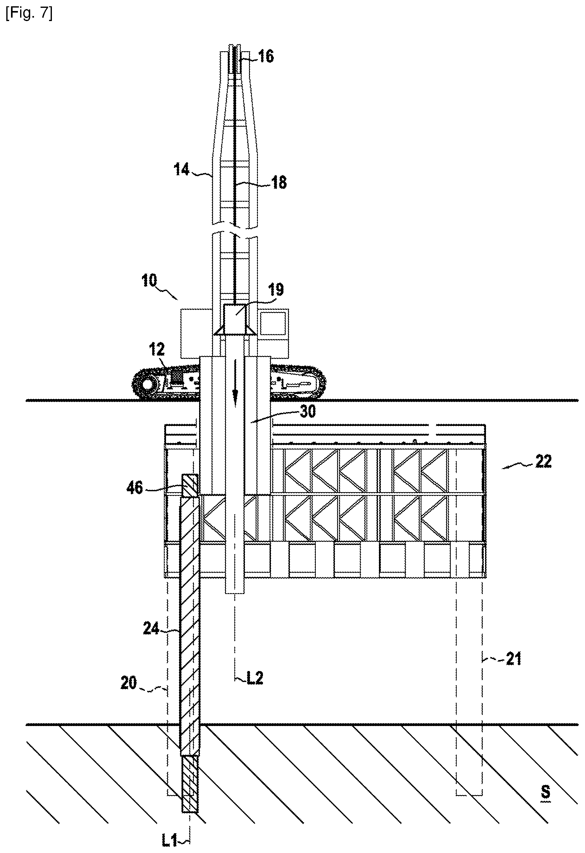 Patent US12448750 Figure 7 – Method for producing a retaining wall