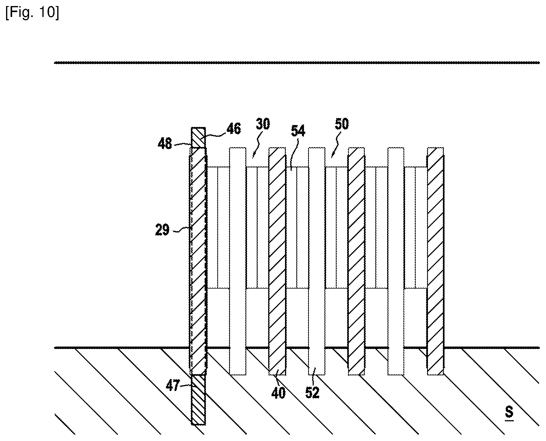 Patent US12448750 Figure 10 – Method for producing a retaining wall