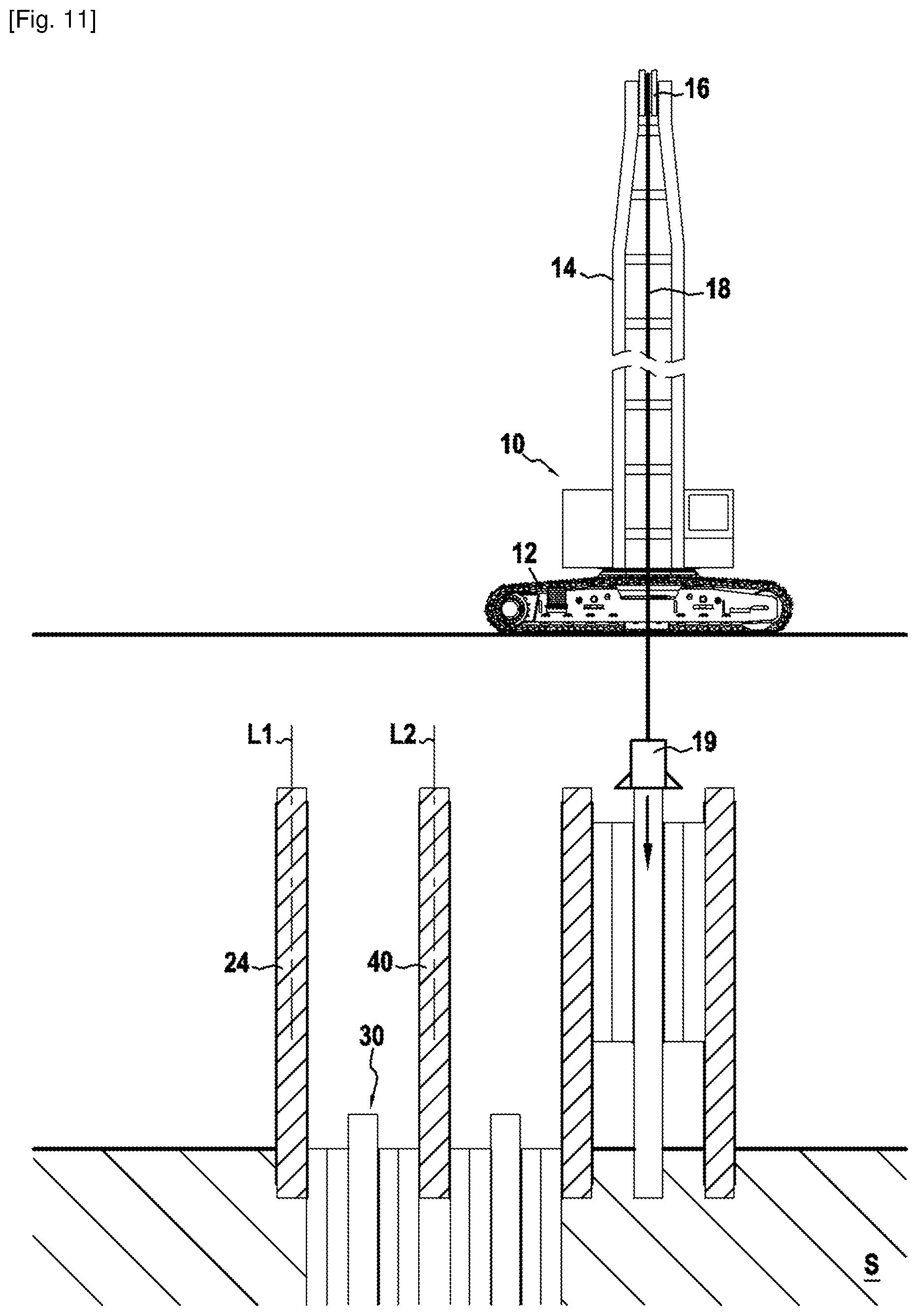 Patent US12448750 Figure 11 – Method for producing a retaining wall