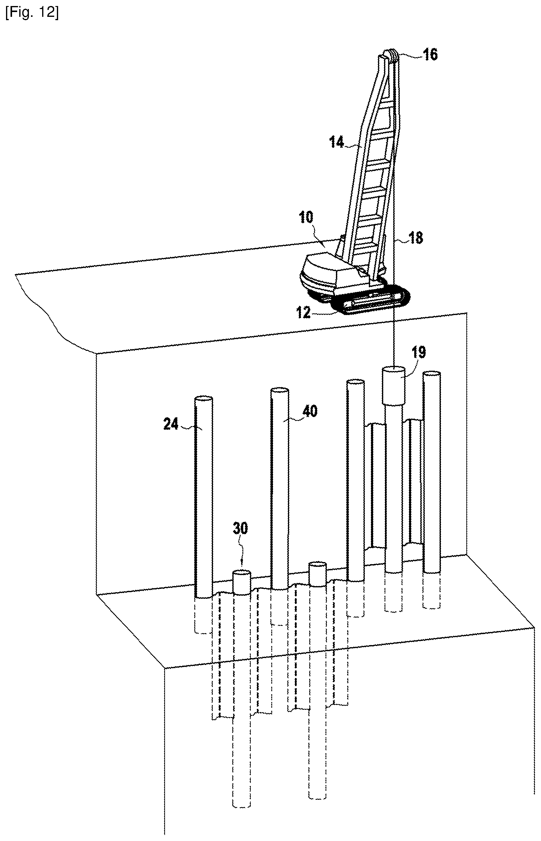 Patent US12448750 Figure 12 – Method for producing a retaining wall