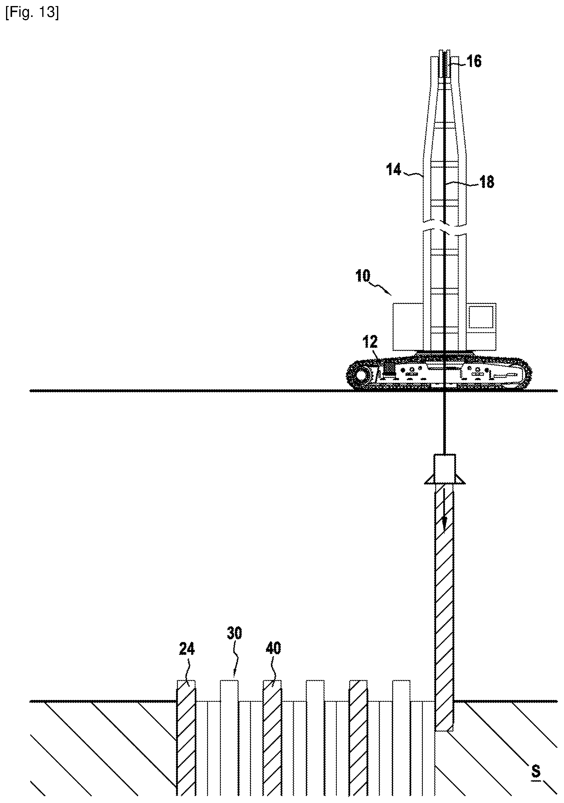 Patent US12448750 Figure 13 – Method for producing a retaining wall
