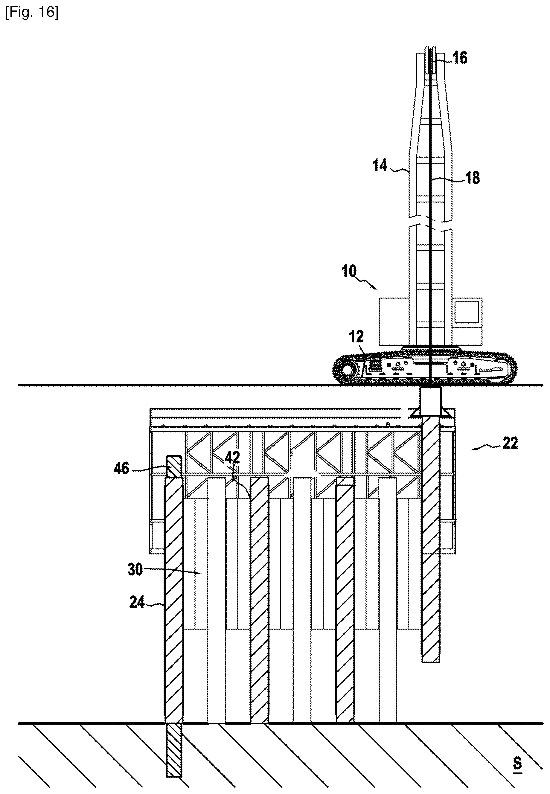 Patent US12448750 Figure 16 – Method for producing a retaining wall