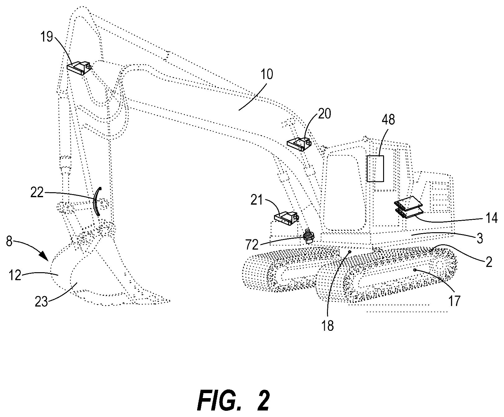 Patent US12448752 Figure 2 – Work tool position control