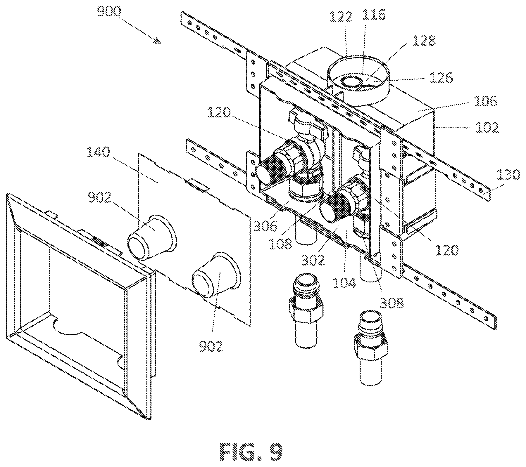 Patent US12448758 Figure 9 – Appliance outlet box