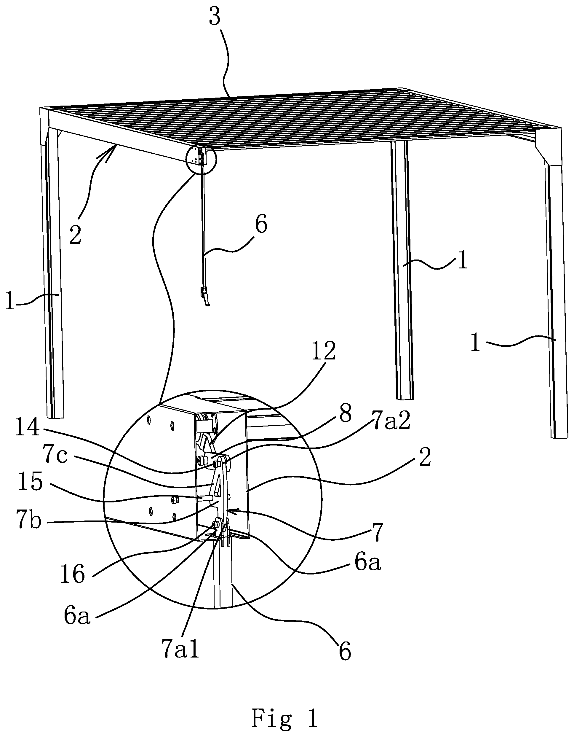 Patent US12448776 — Louvered canopy — Figure 1