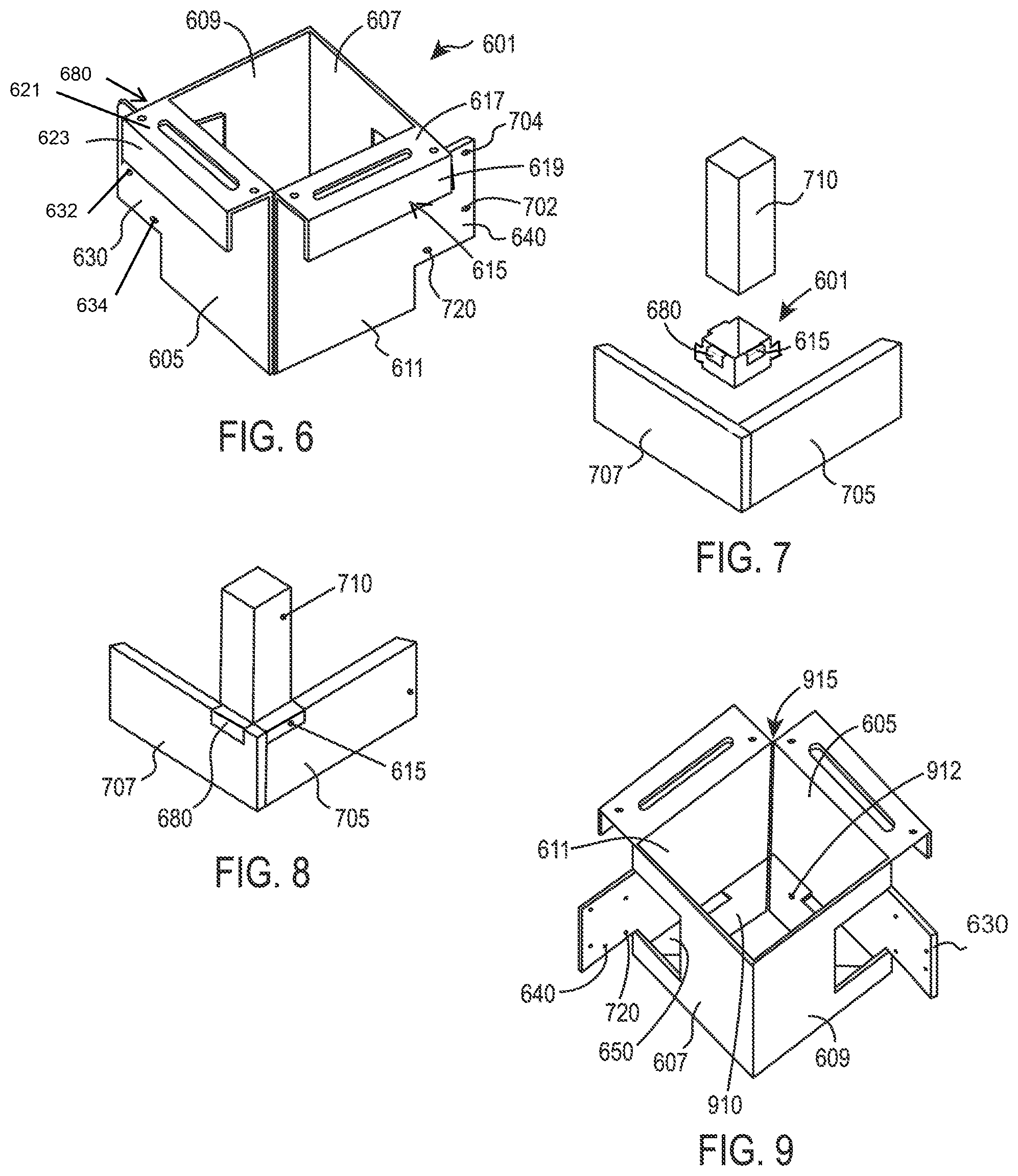 Patent US12448779 Figure 2 – Brackets for attachment of posts to joists