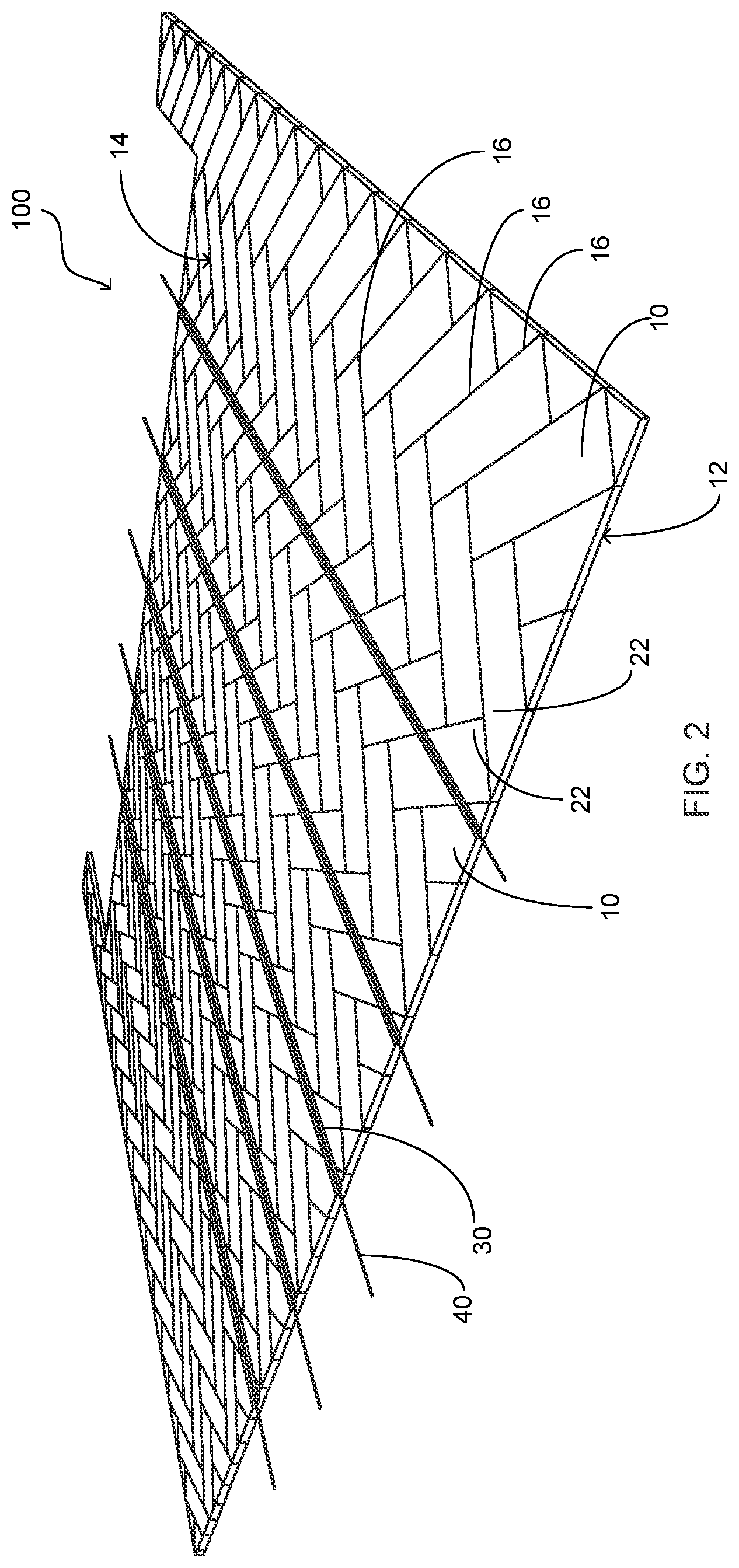 Patent US12448783 Figure 2 – Tile panel assembly and method of manufacture