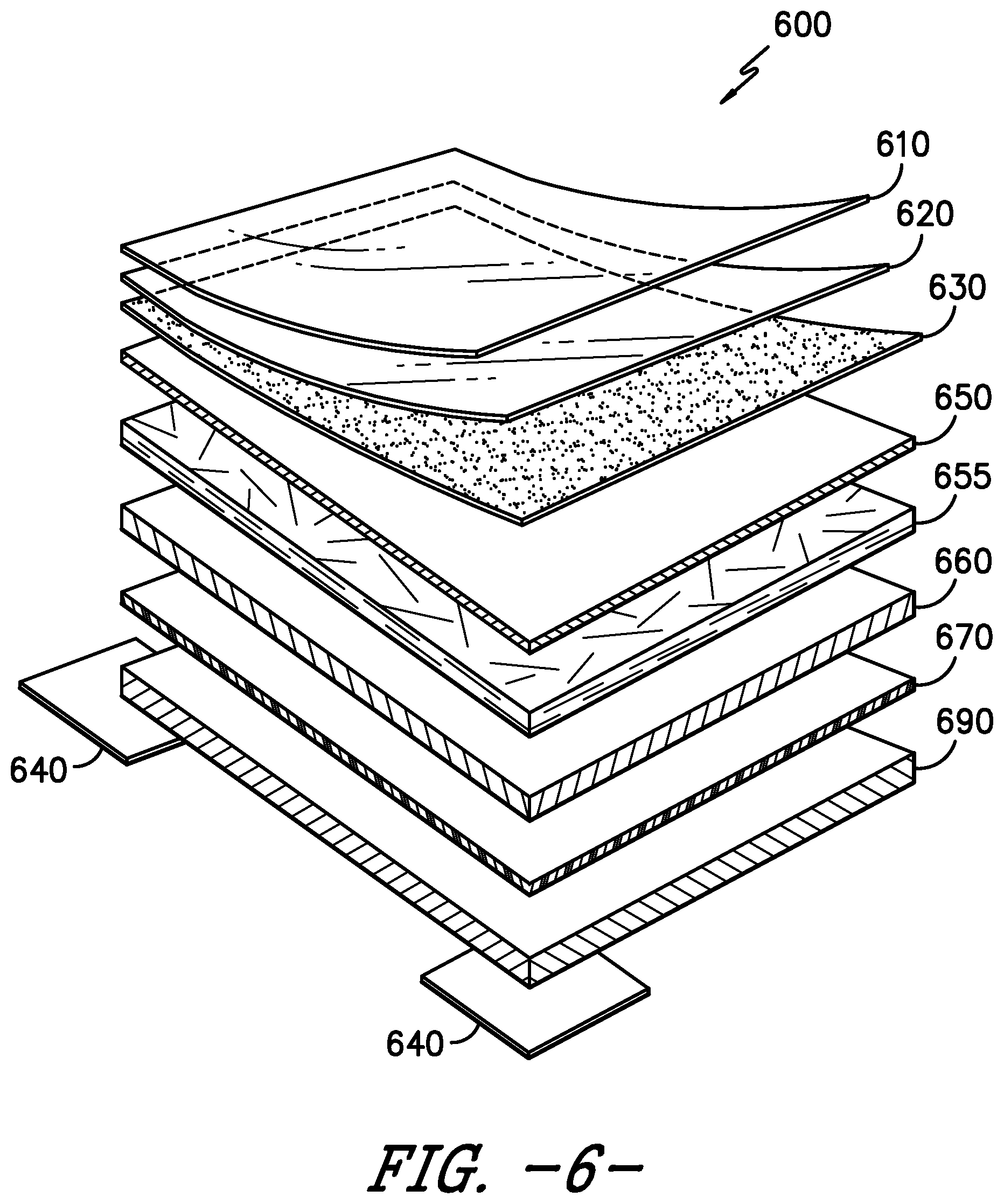 Patent US12448788 Figure 5 – Installation of floorcovering article on chemically abated flooring surface and composite article