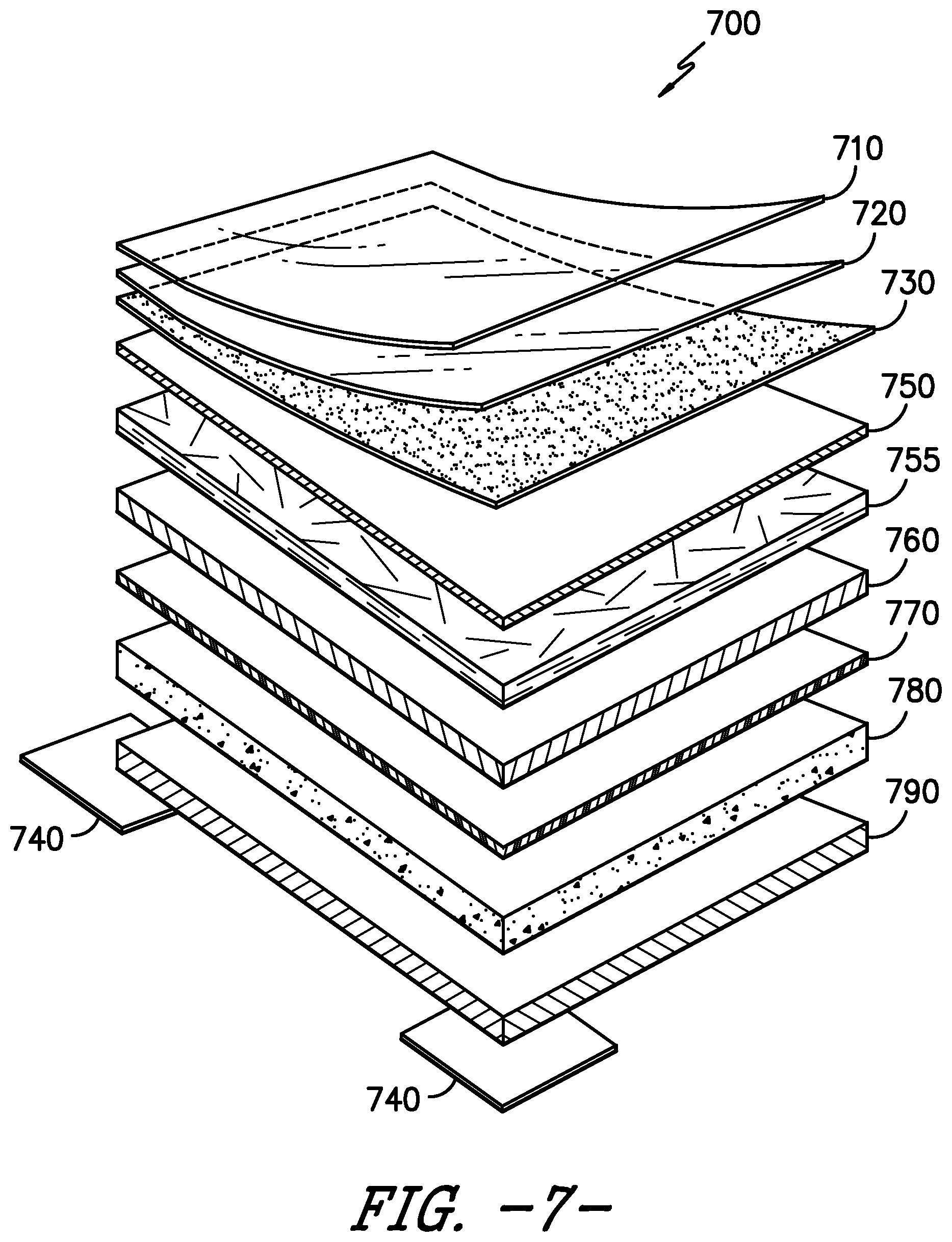 Patent US12448788 Figure 6 – Installation of floorcovering article on chemically abated flooring surface and composite article