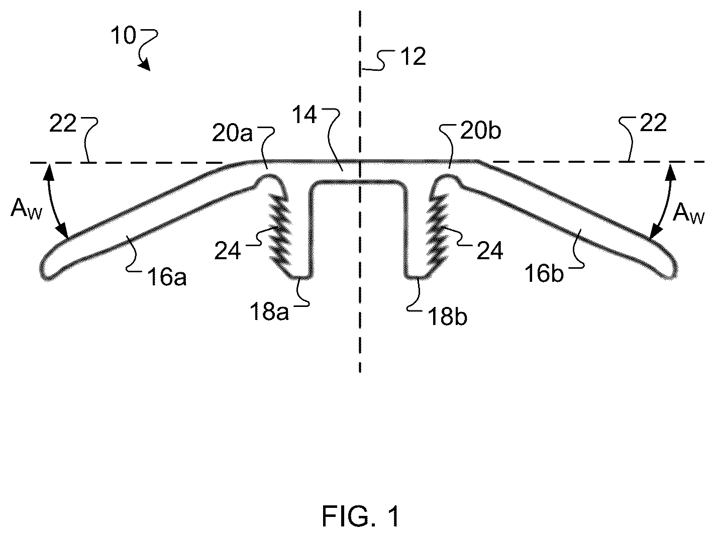 Patent US12448790 — Transition molding with flexible hinges — Figure 1