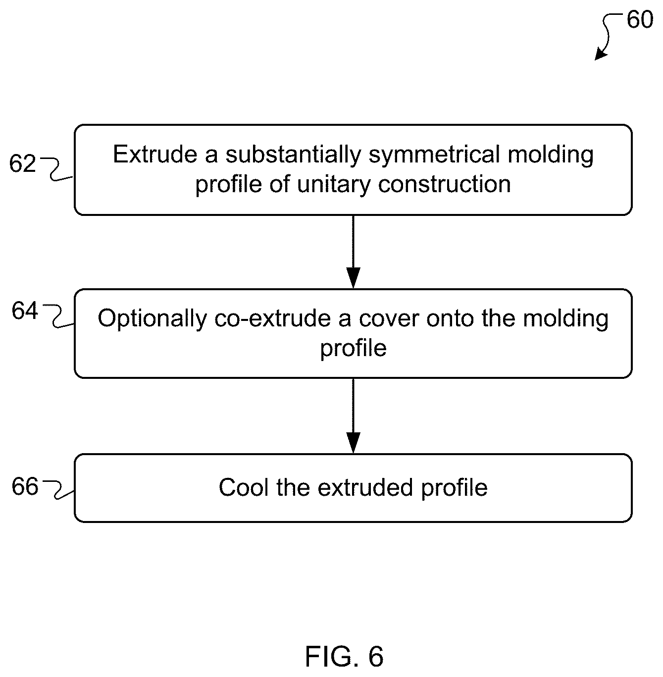 Patent US12448790 Figure 6 – Transition molding with flexible hinges