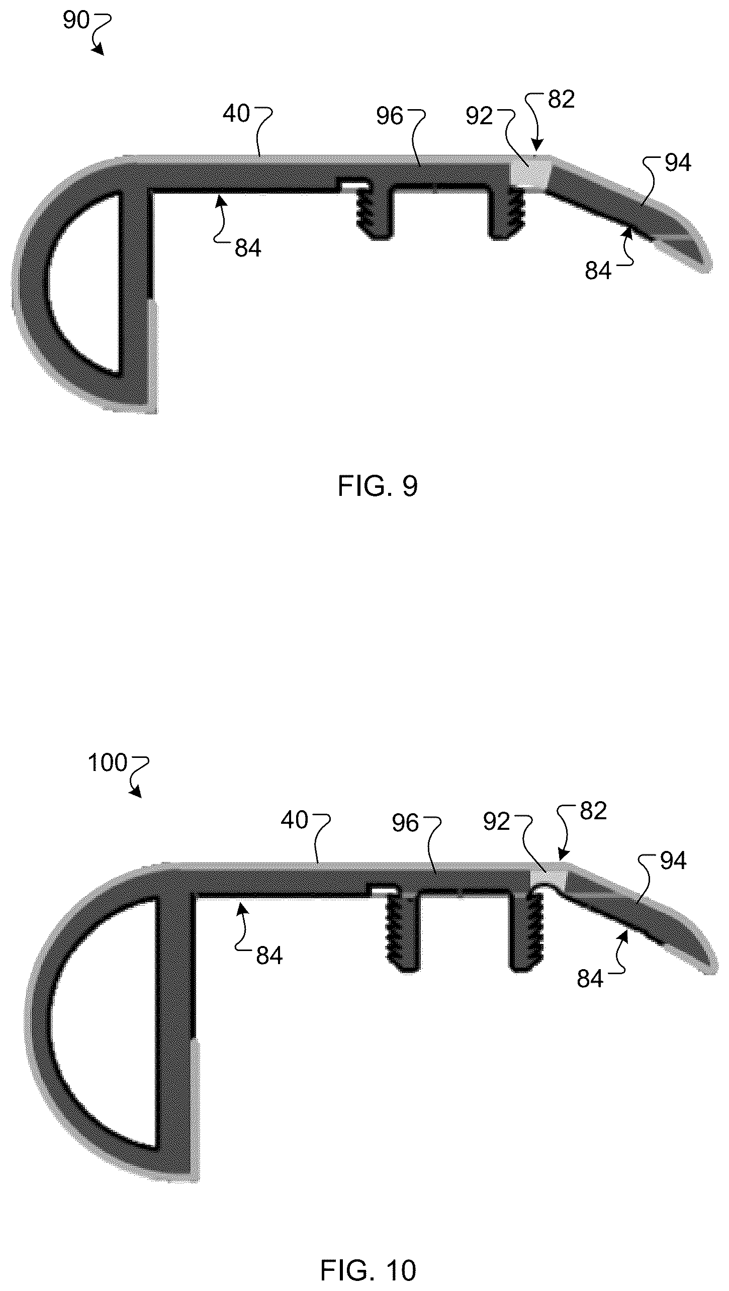 Patent US12448790 Figure 9 – Transition molding with flexible hinges