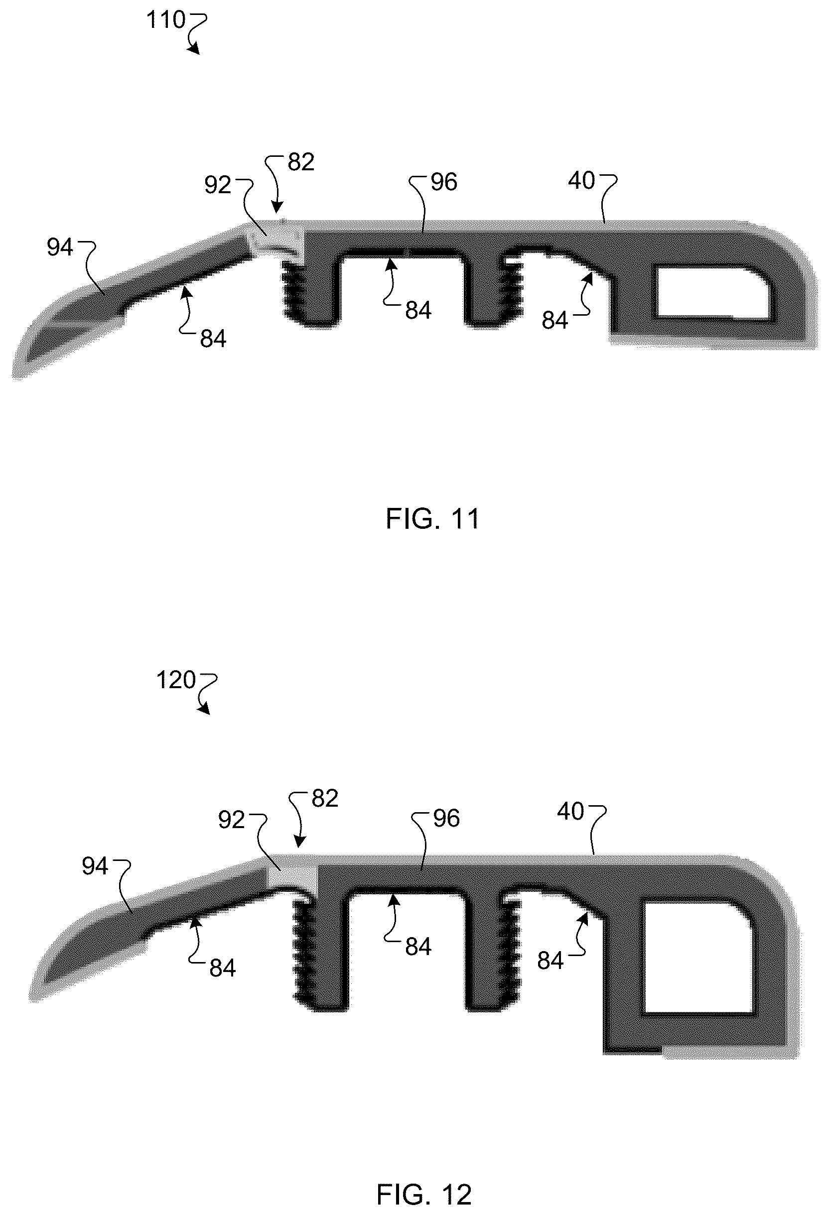 Patent US12448790 Figure 10 – Transition molding with flexible hinges