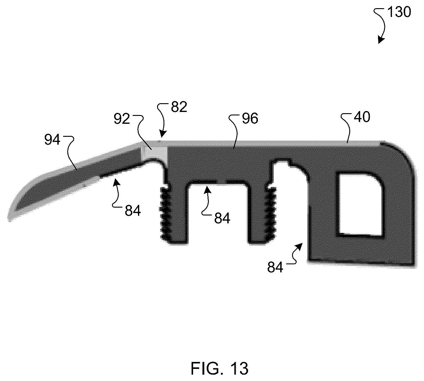 Patent US12448790 Figure 11 – Transition molding with flexible hinges