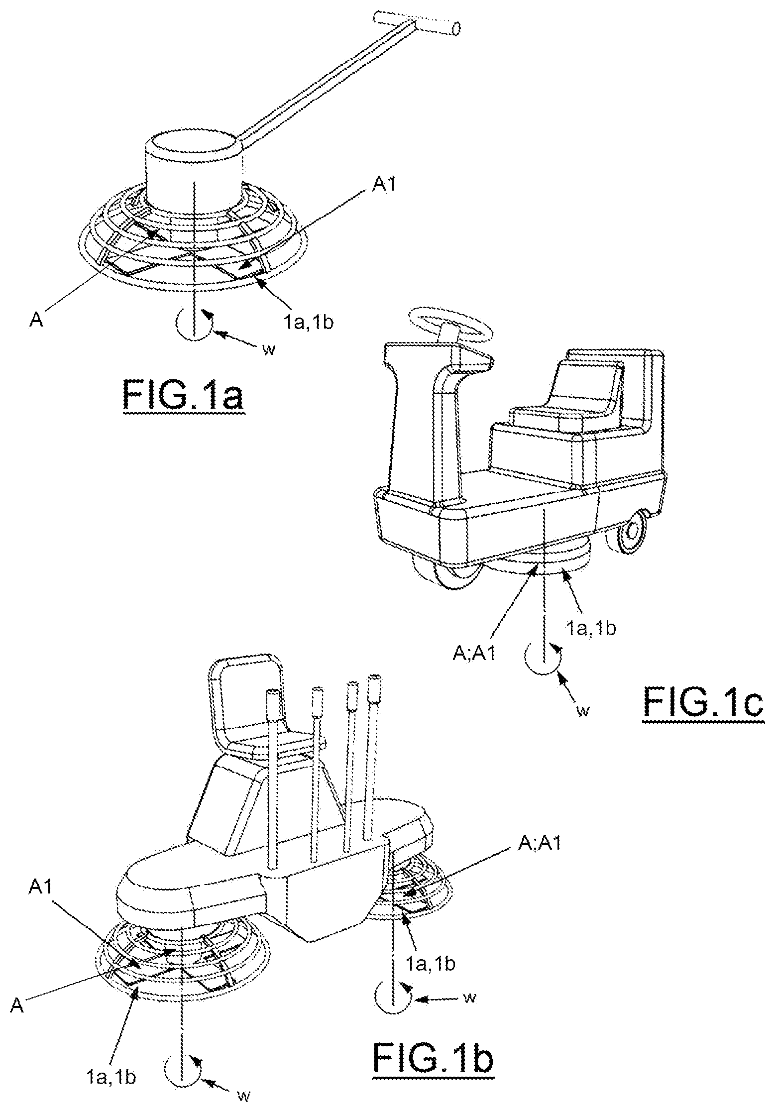 Patent US12448791 Figure 1 – Tool for the mechanical treatment of a concrete floor