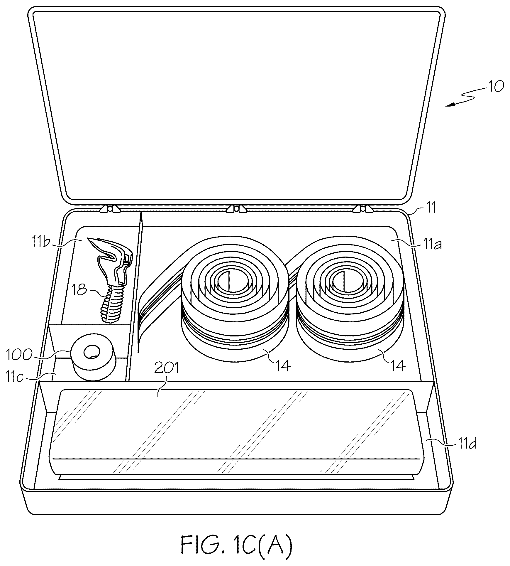 Patent US12448795 Figure 5 – Partition mounting systems, partition assembly kits, double-sided adhesive tape and methods of installation and application