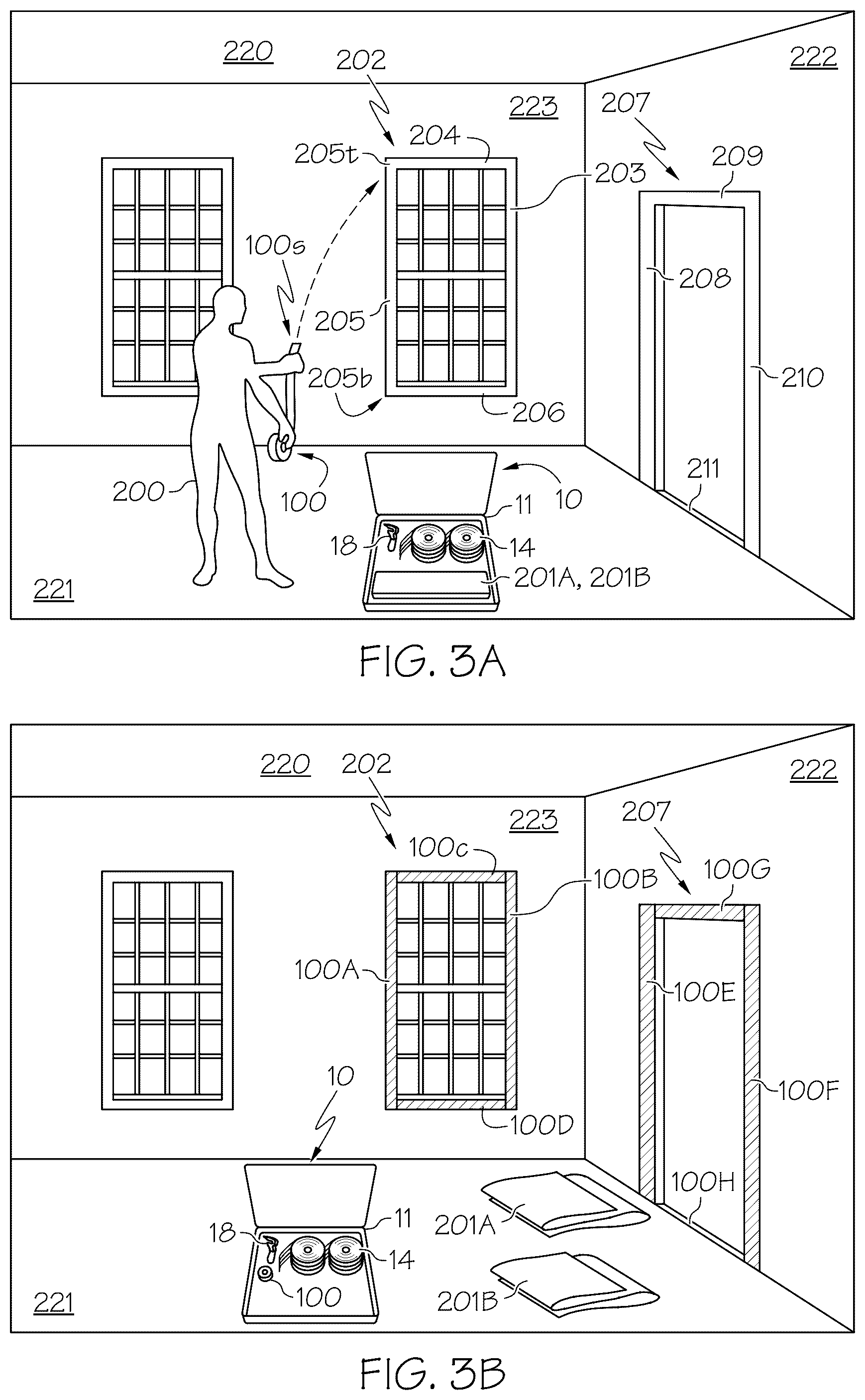 Patent US12448795 Figure 11 – Partition mounting systems, partition assembly kits, double-sided adhesive tape and methods of installation and application