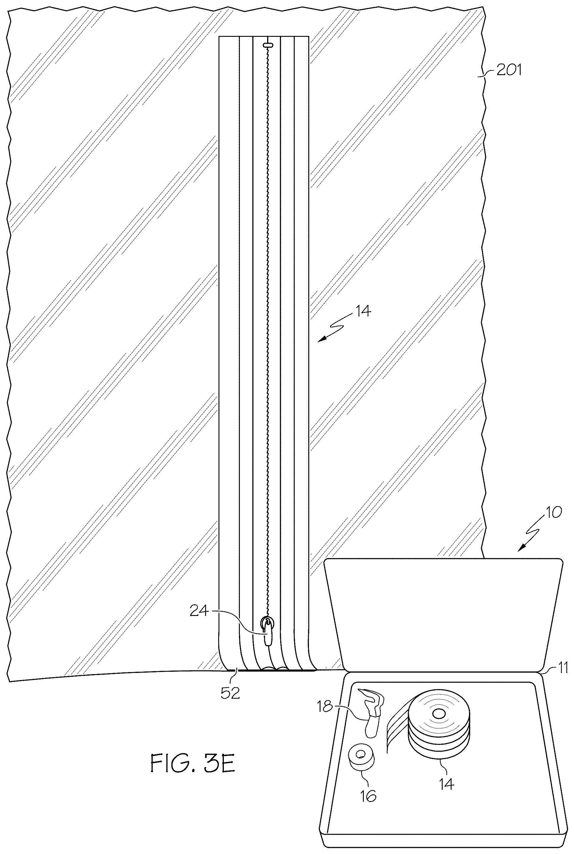 Patent US12448795 Figure 13 – Partition mounting systems, partition assembly kits, double-sided adhesive tape and methods of installation and application