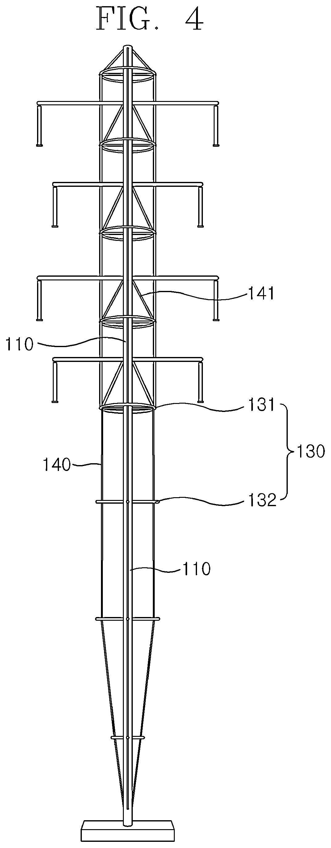 Patent US12448804 Figure 4 – Tensile transmission tower design