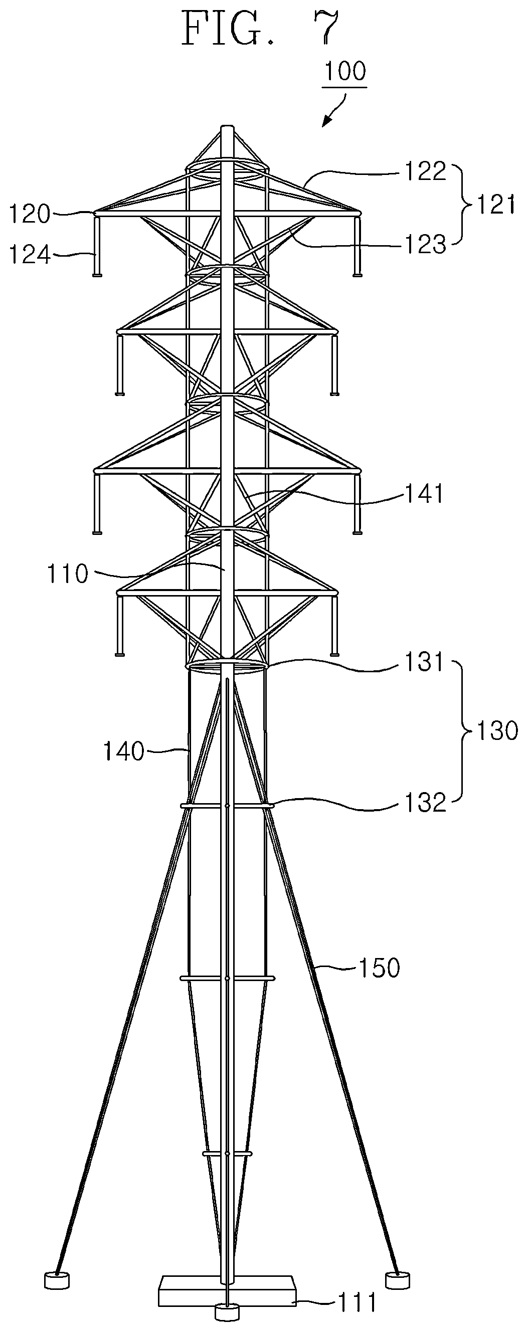 Patent US12448804 Figure 8 – Tensile transmission tower design