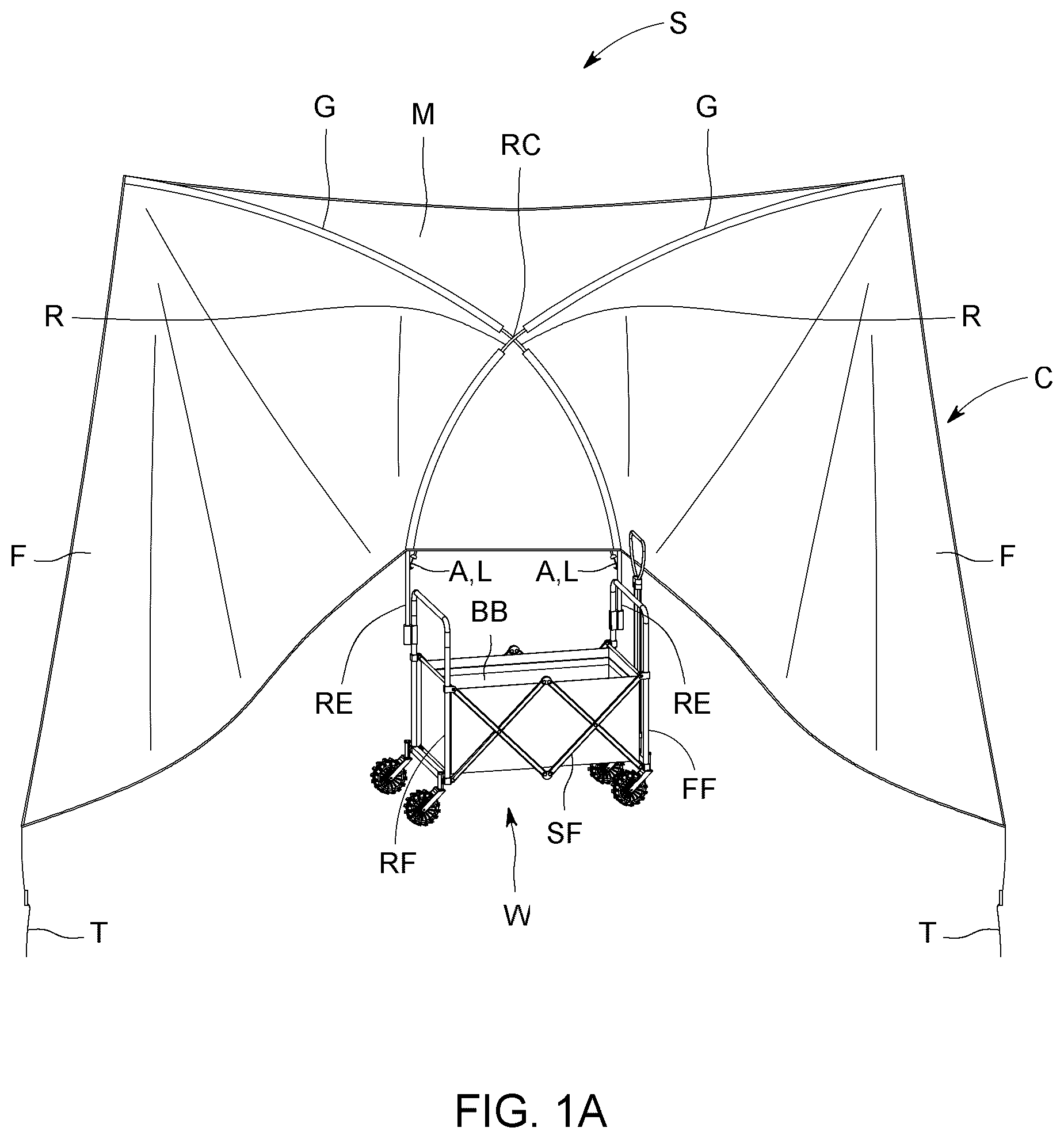 Patent US12448806 Figure 1 – Shade assembly for a wagon