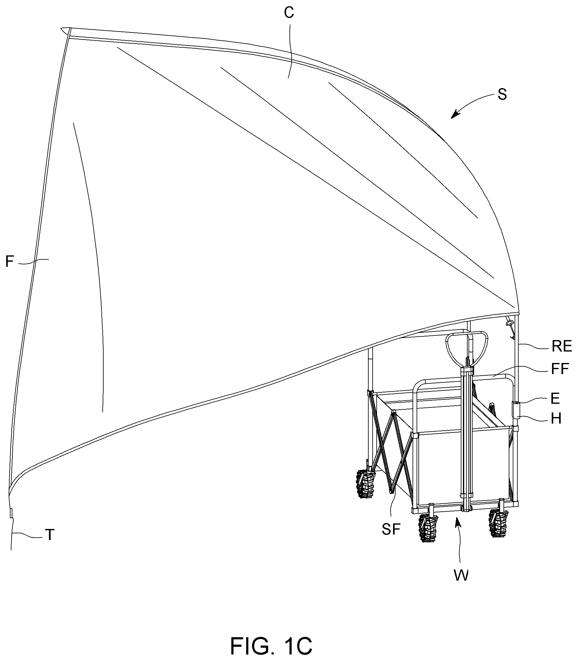 Patent US12448806 Figure 3 – Shade assembly for a wagon