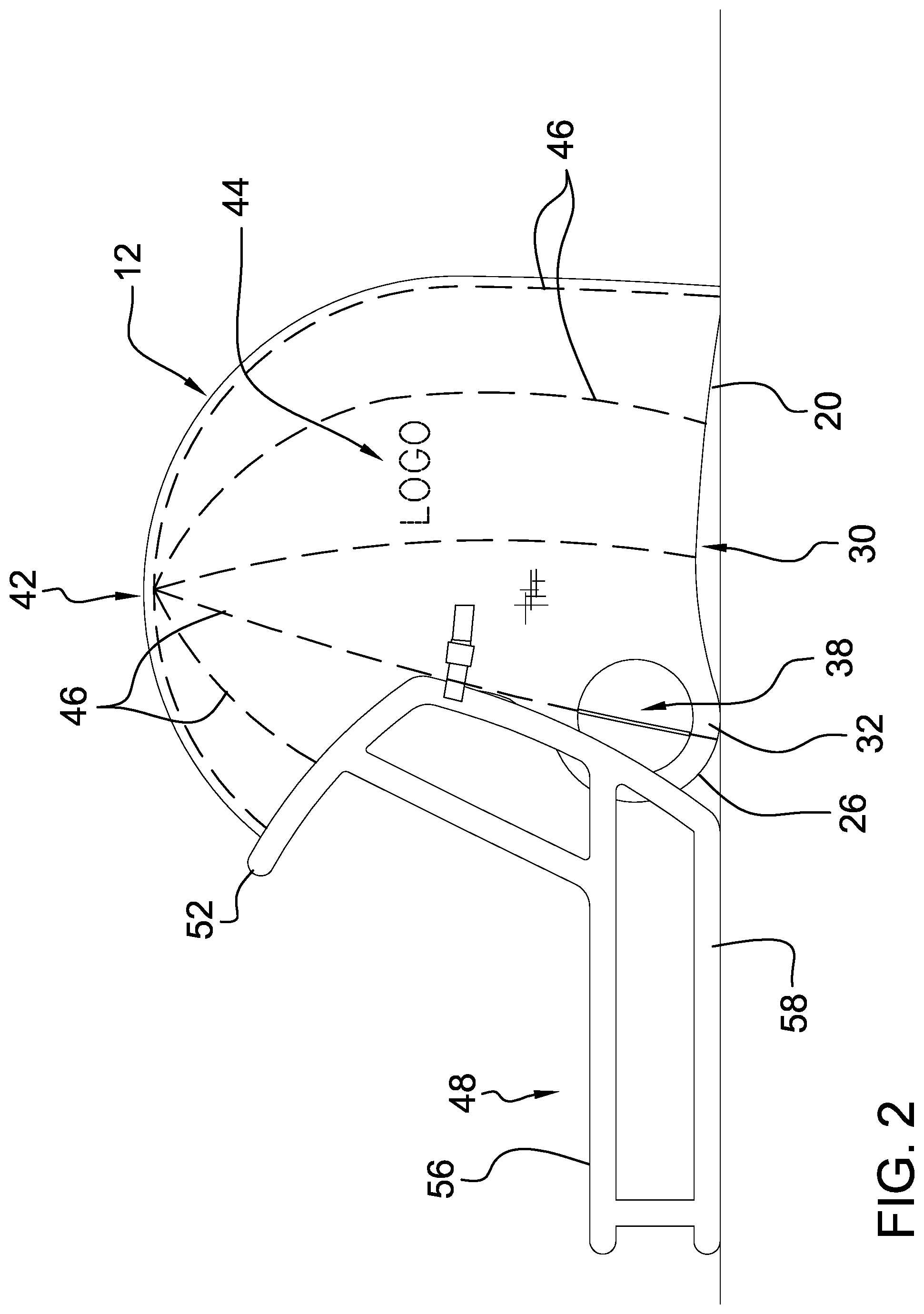 Patent US12448808 Figure 2 – Deployable tent assembly
