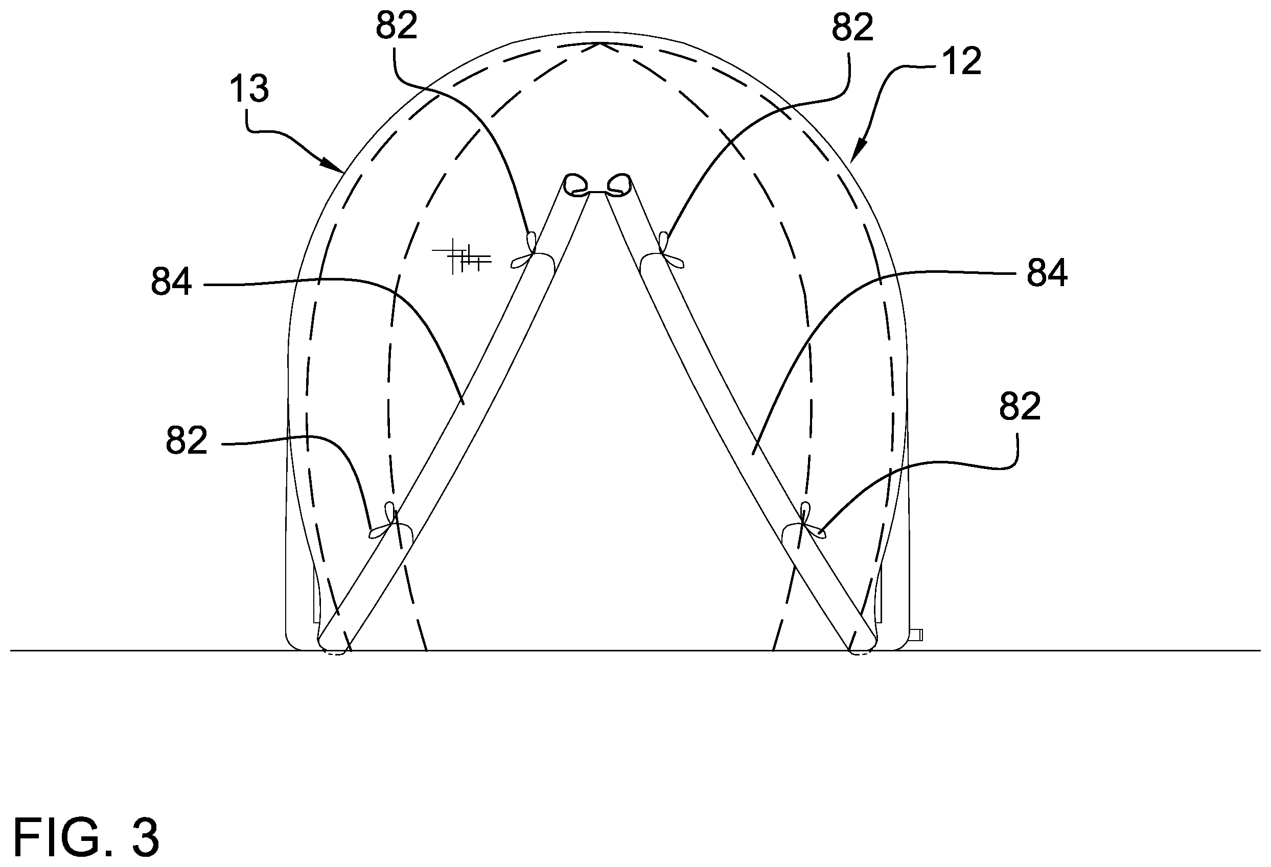Patent US12448808 Figure 3 – Deployable tent assembly