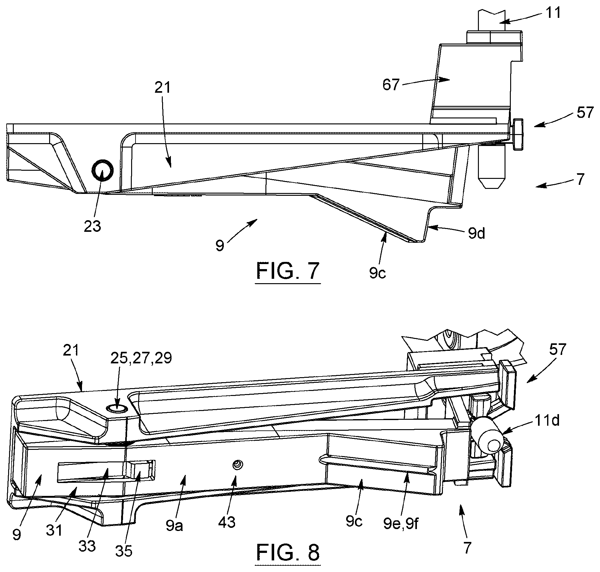 Patent US12448811 Figure 6 – Handle system for vertical drawer, cabinet structure provided with such system, kit for assembling the same, and corresponding methods of manufacturing, assembling and operating associated thereto