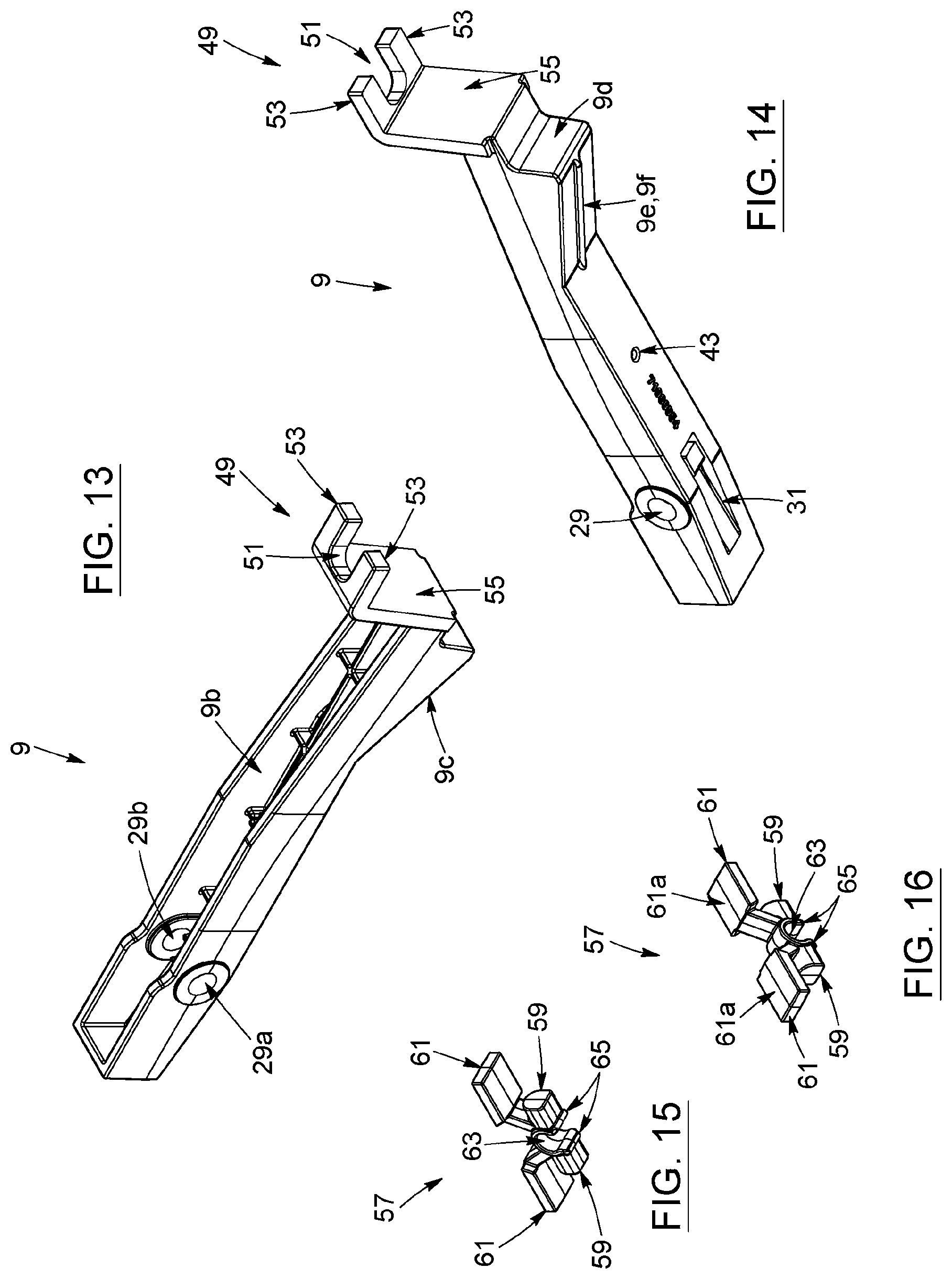 Patent US12448811 Figure 9 – Handle system for vertical drawer, cabinet structure provided with such system, kit for assembling the same, and corresponding methods of manufacturing, assembling and operating associated thereto