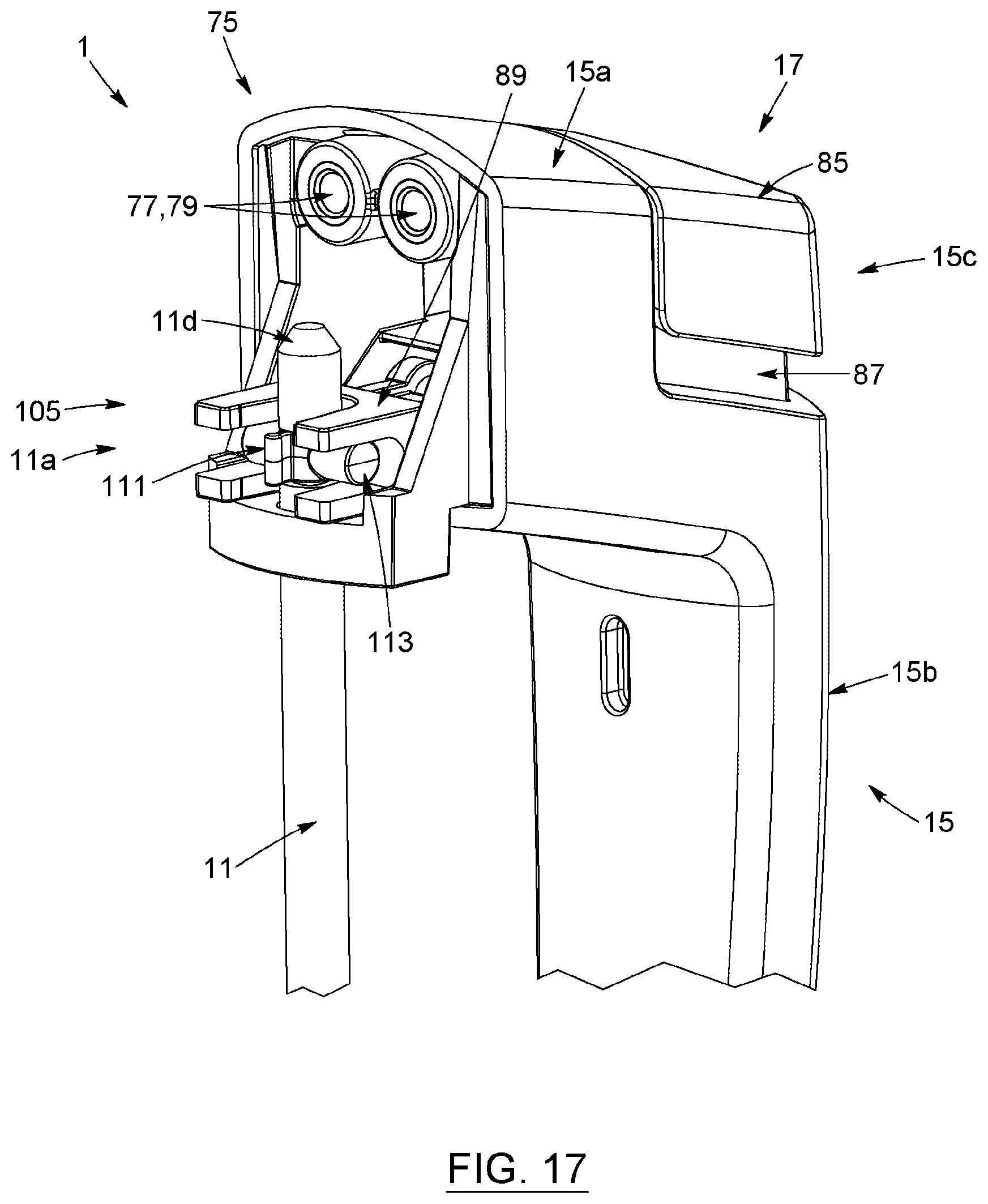 Patent US12448811 Figure 10 – Handle system for vertical drawer, cabinet structure provided with such system, kit for assembling the same, and corresponding methods of manufacturing, assembling and operating associated thereto