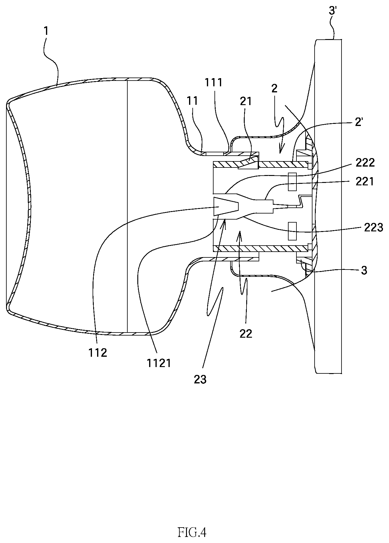 Patent US12448812 Figure 4 – Lock handle and rotating shaft combination mechanism