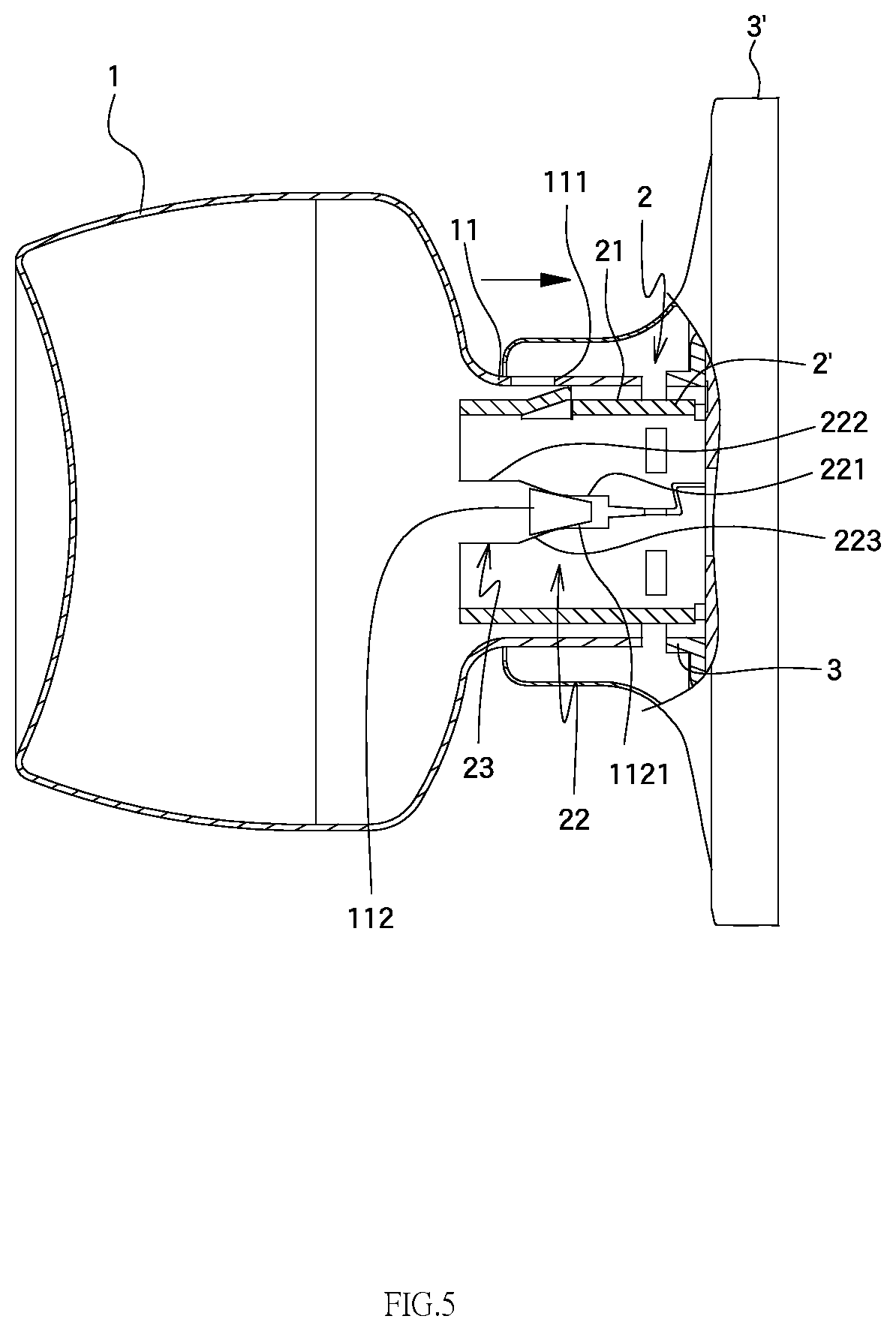 Patent US12448812 Figure 5 – Lock handle and rotating shaft combination mechanism
