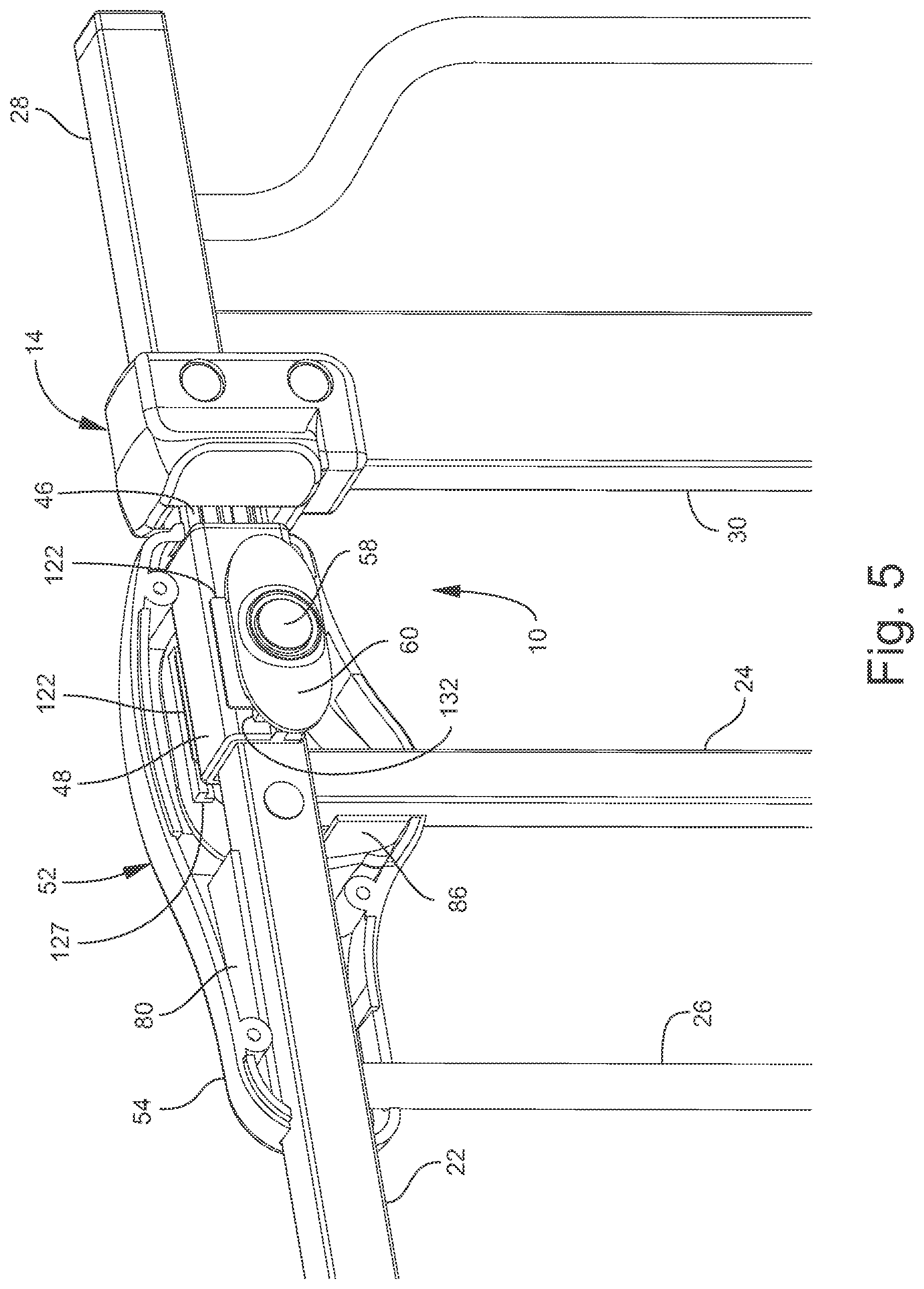 Patent US12448818 Figure 5 – Squeeze and slide to open gate latch