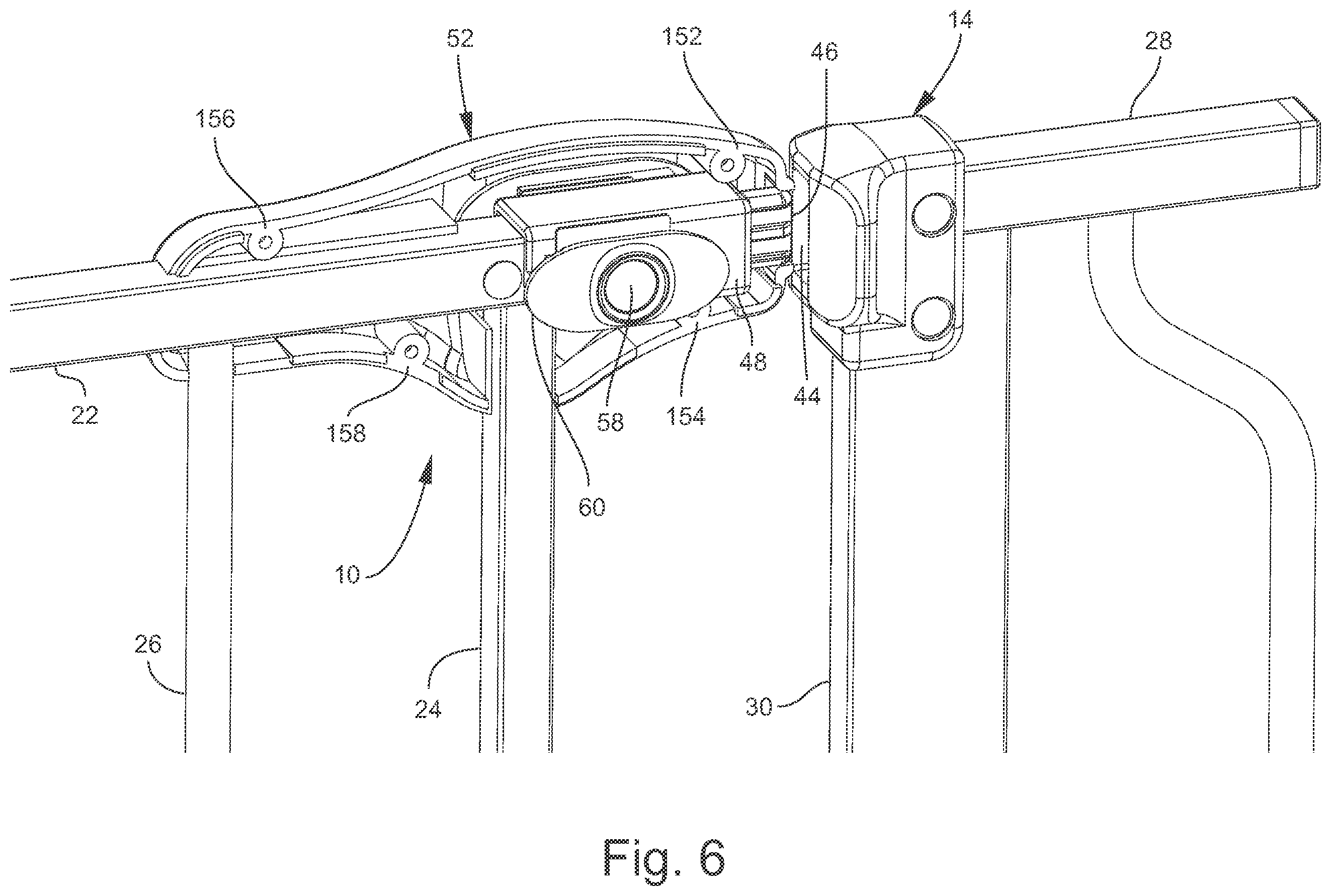 Patent US12448818 Figure 6 – Squeeze and slide to open gate latch