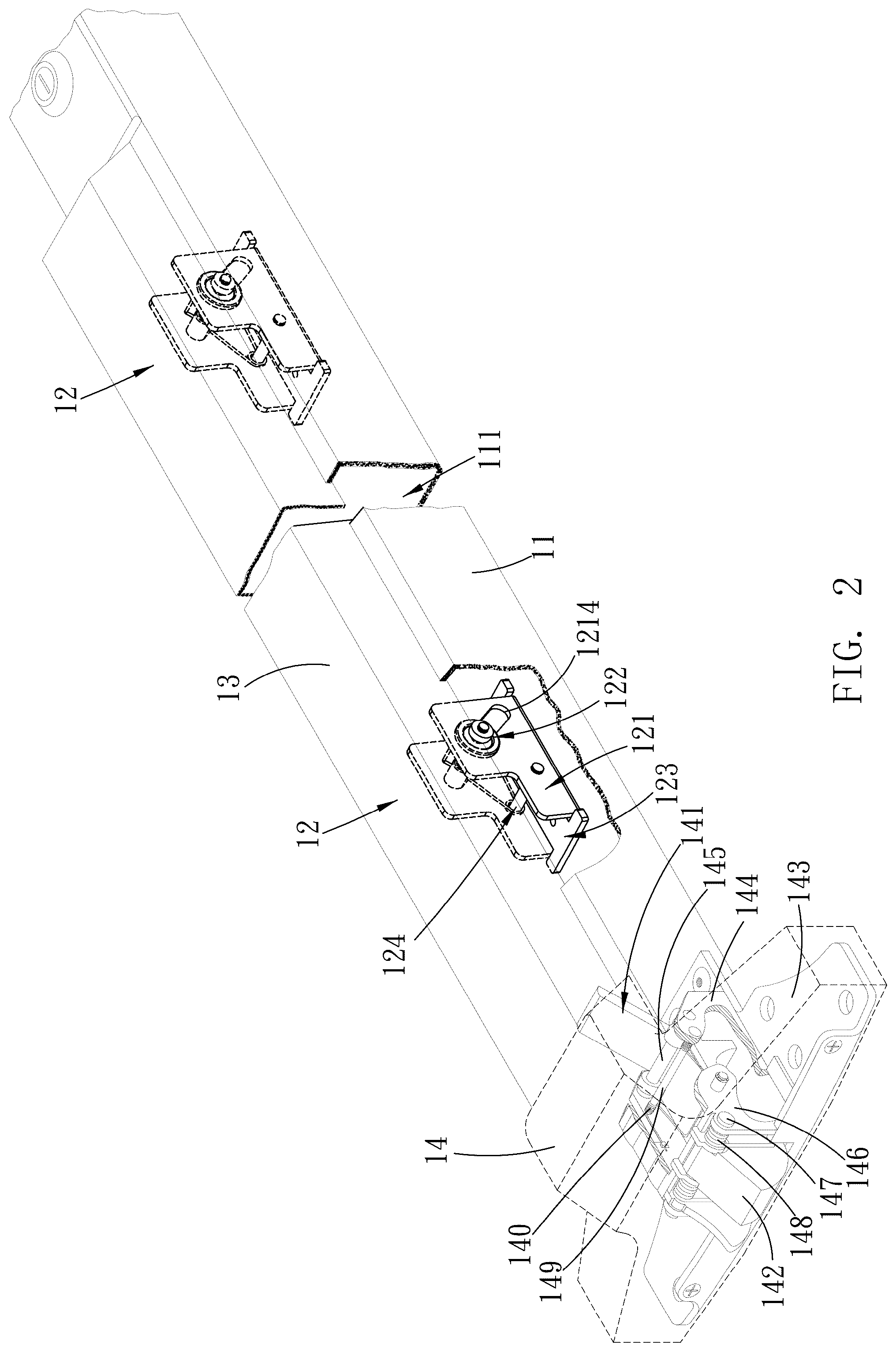 Patent US12448819 Figure 2 – Door lock structure