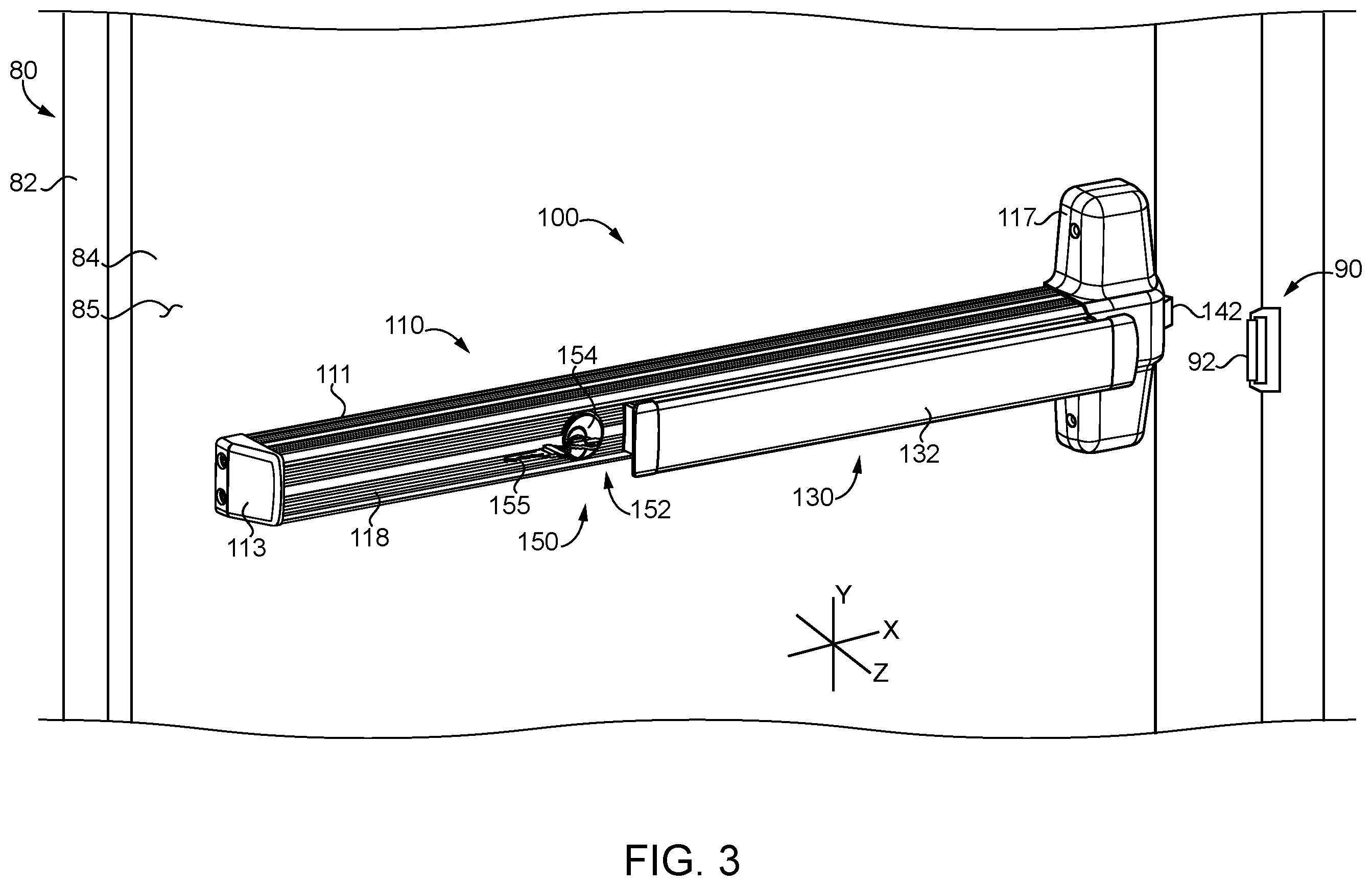 Patent US12448820 Figure 3 – Exit device systems and methods