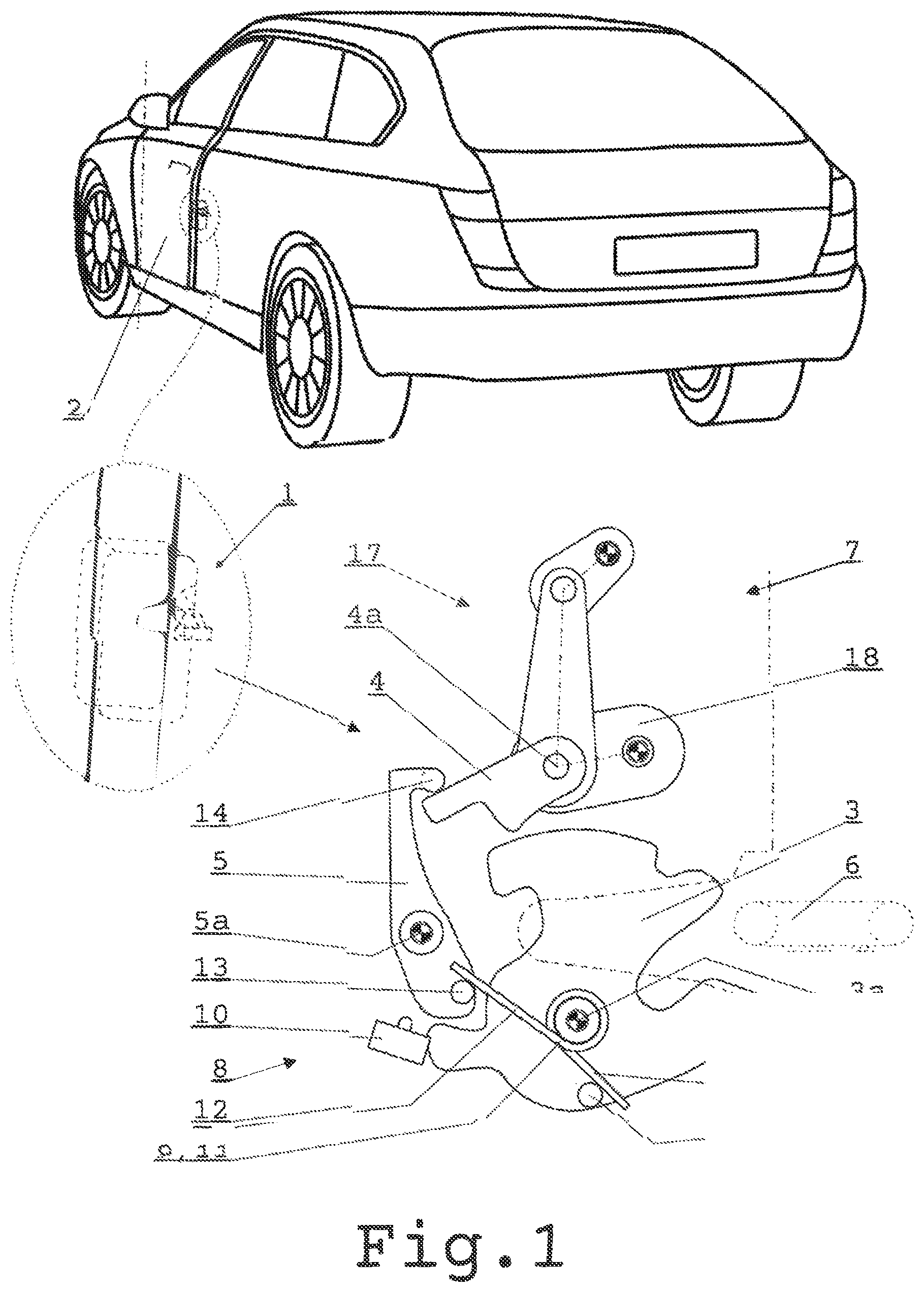 Patent US12448821 Figure 1 – Motor vehicle lock for a locking element of a motor vehicle